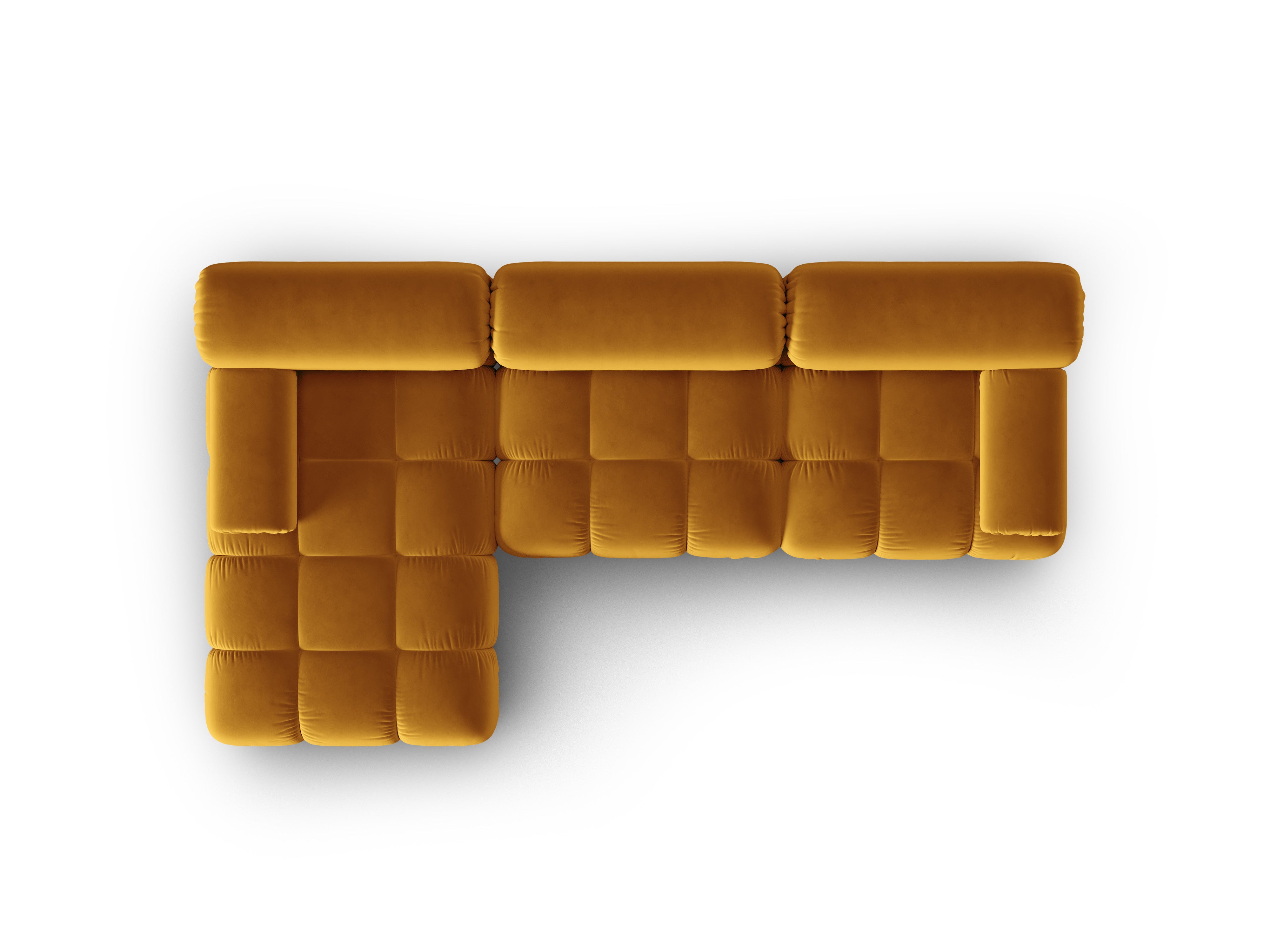 CORTINA Yellow Velvet Left-Facing Sofa for 4 People