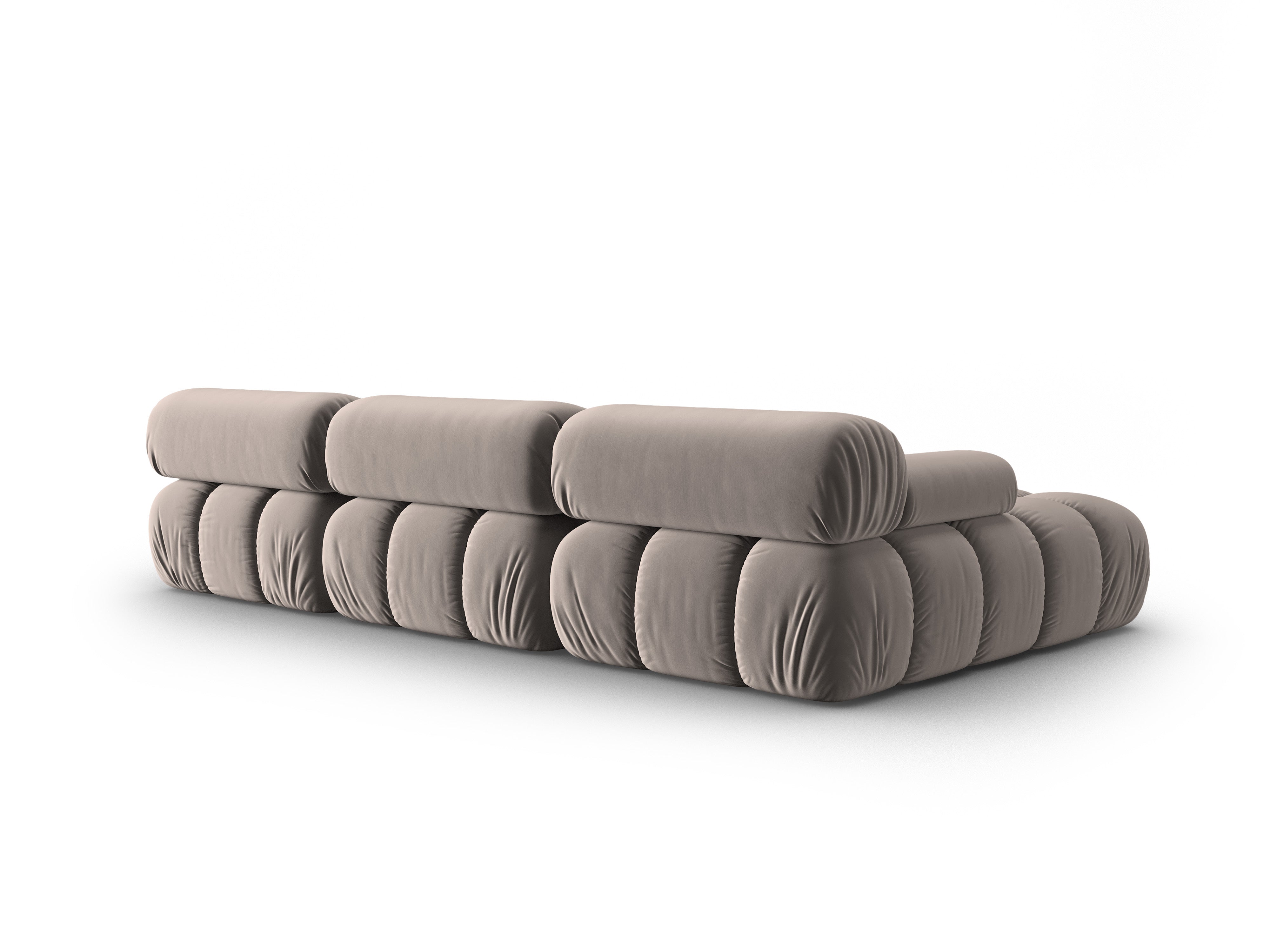 Samt-Ecksofa für 4 Personen links CORTINA cappuccino