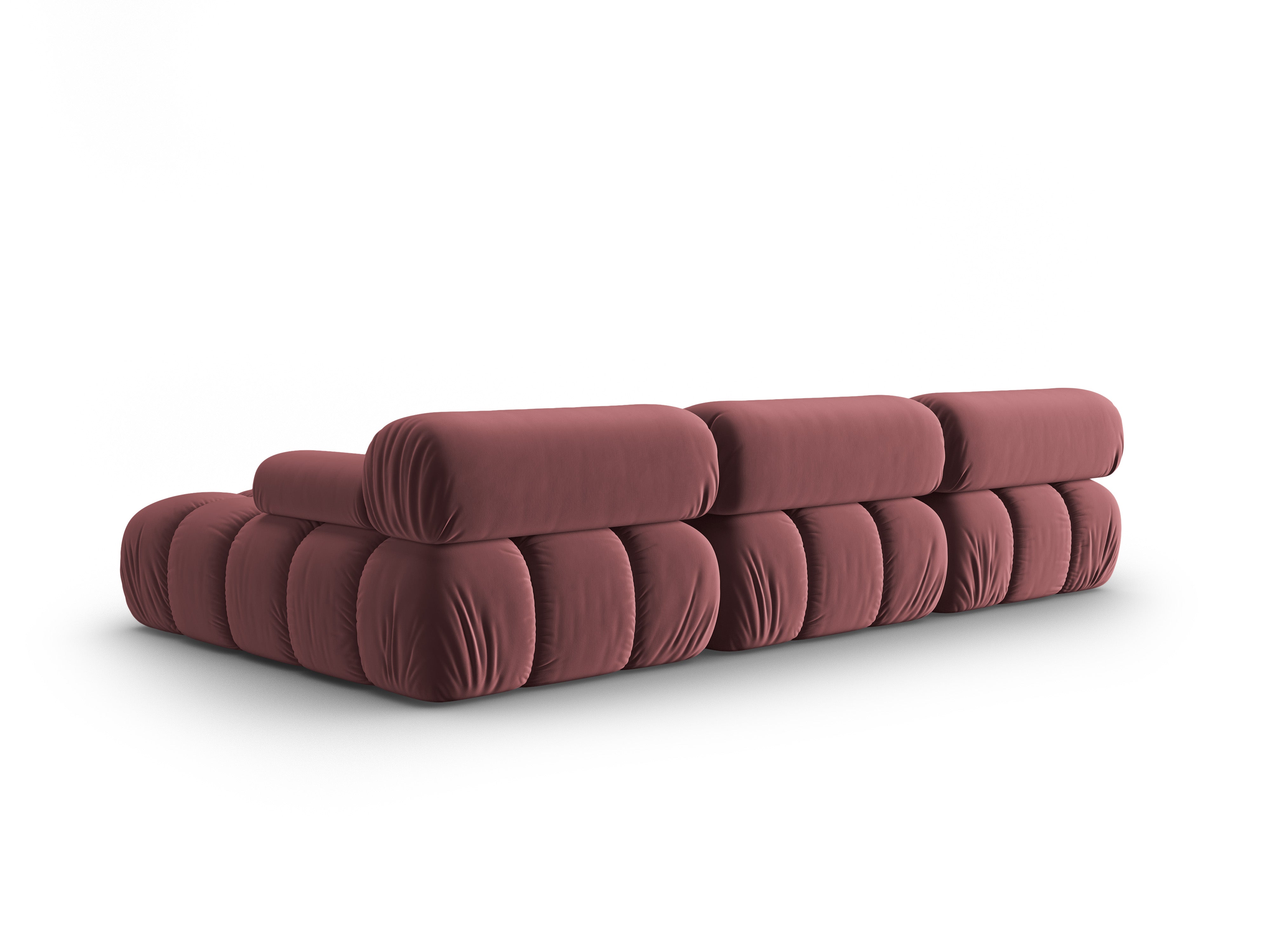 CORTINA Pink Velvet Right-Handed 4-Seater Corner Sofa