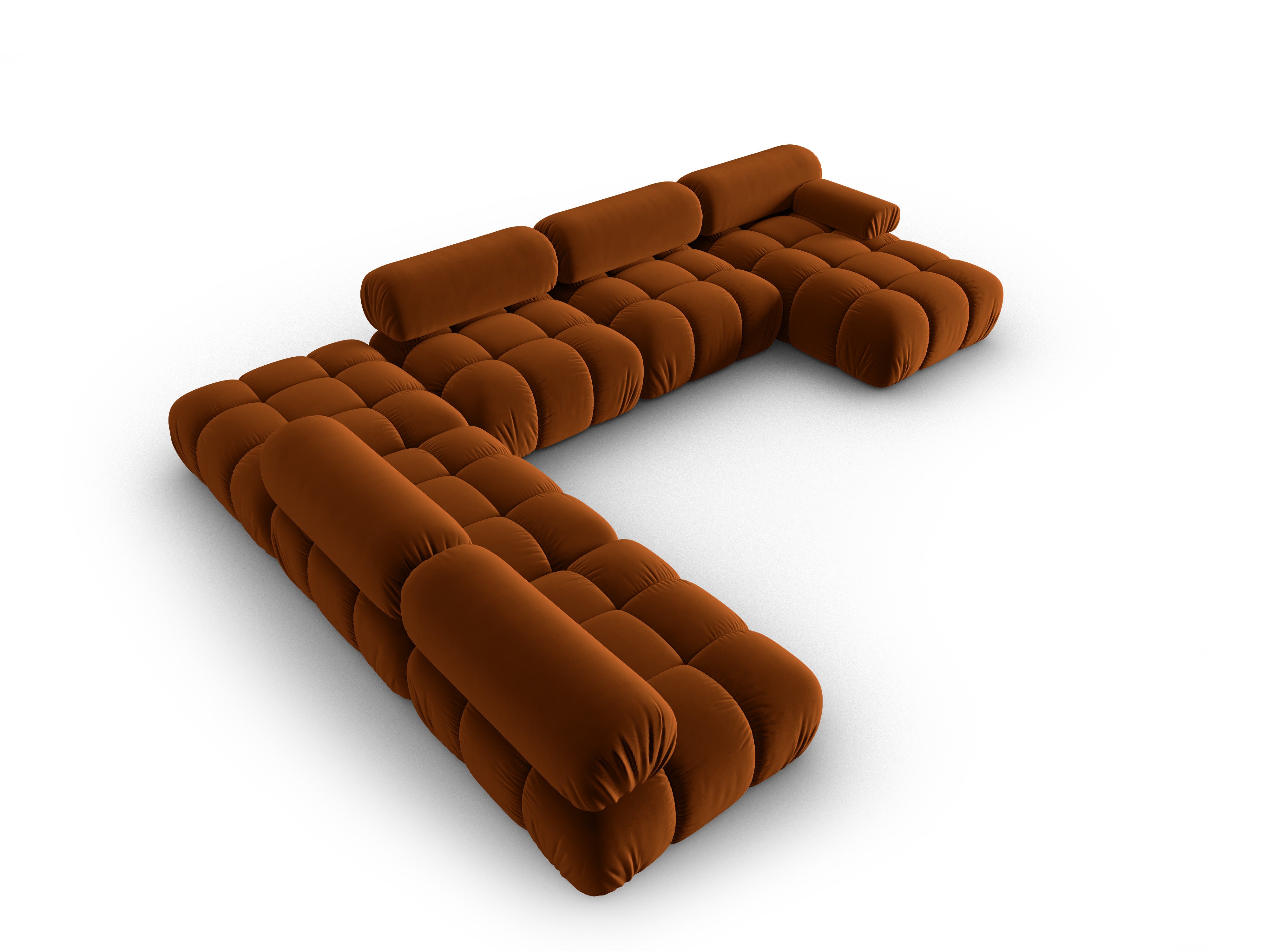 CORTINA Brick Left-Handed Velvet Panoramic Corner Sofa