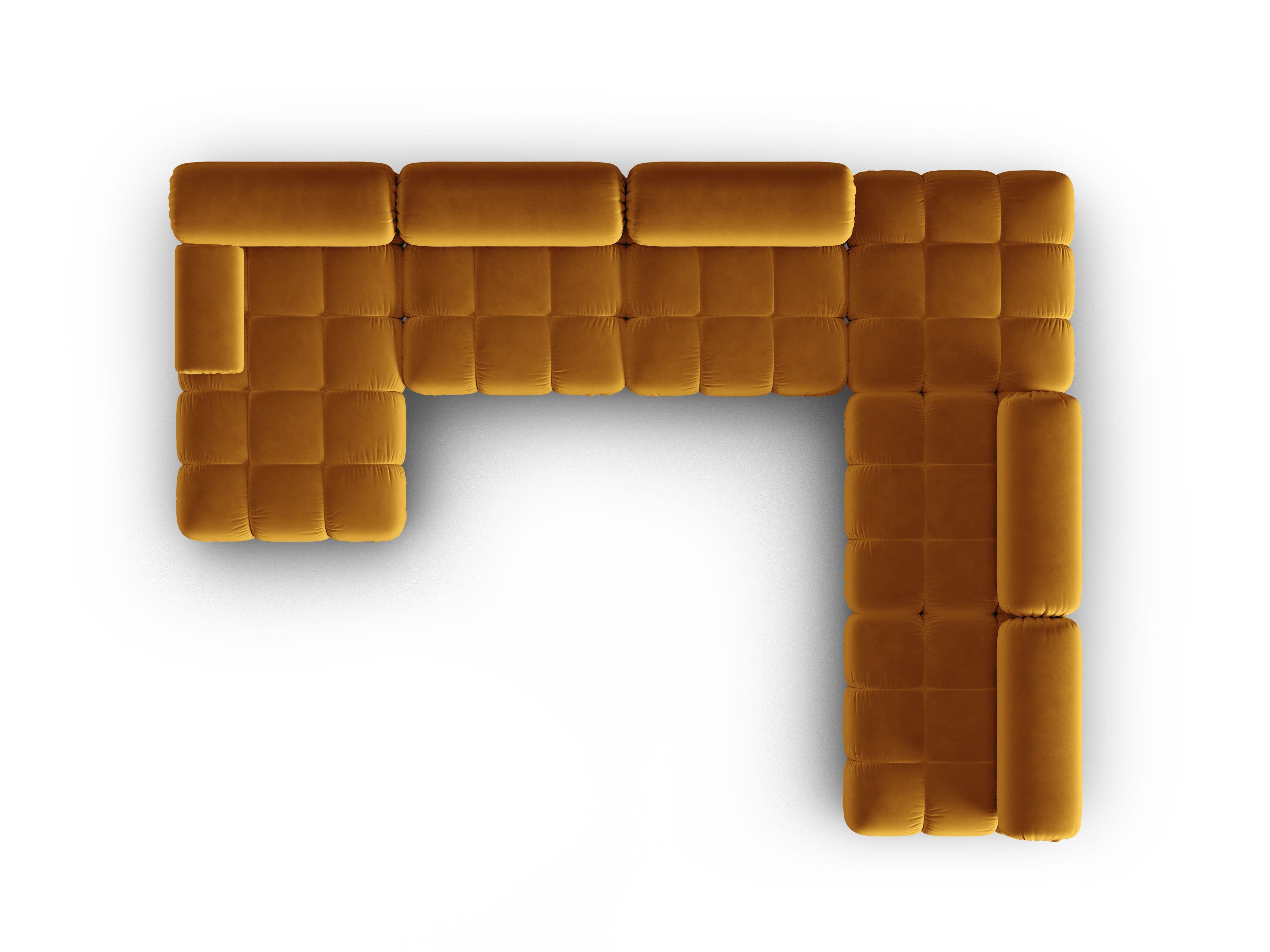 CORTINA Yellow Right-Hand Velvet Panoramic Corner Sofa