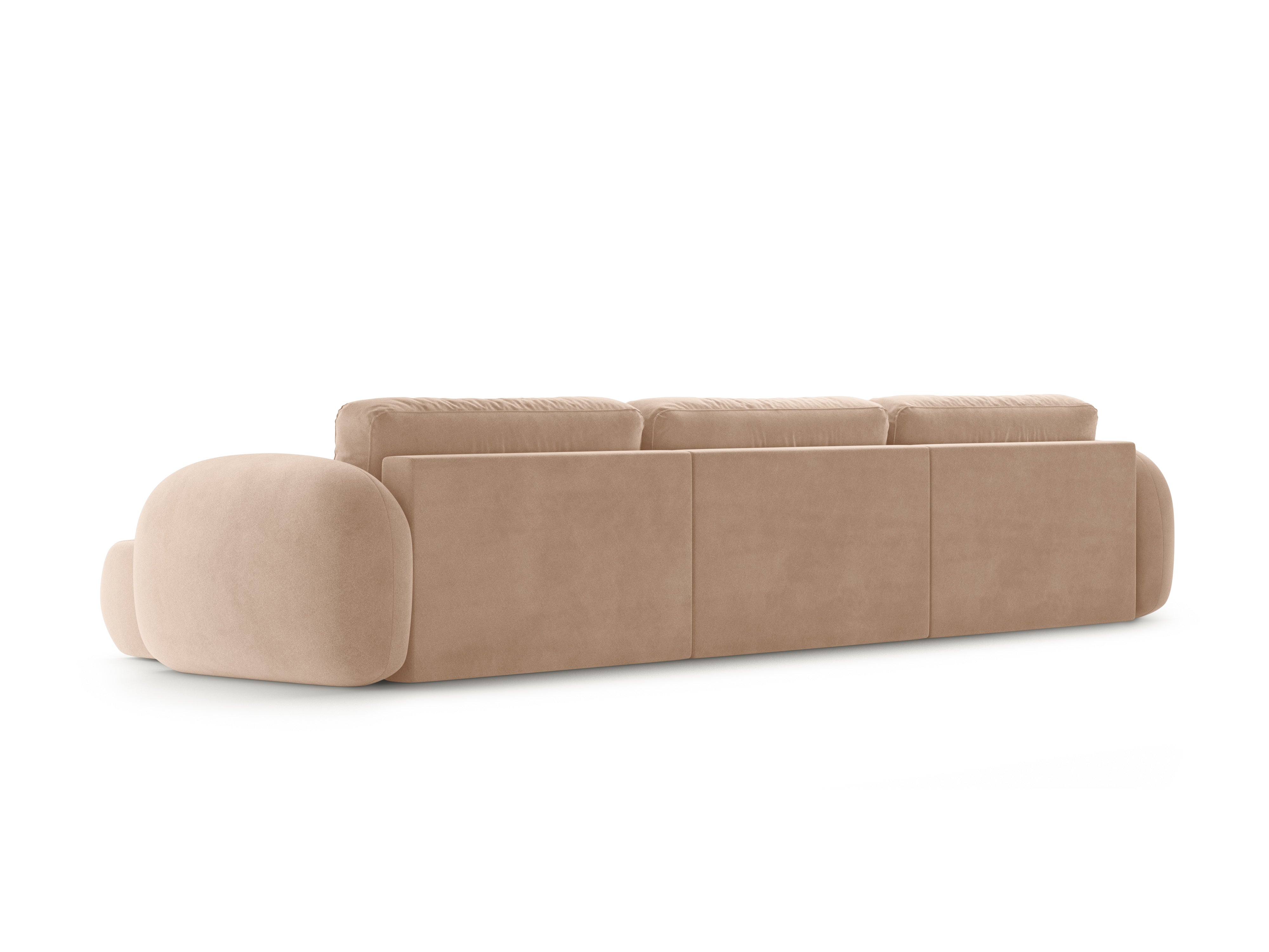 Sofa panoramisch aus Samt mit Schlaf-Funktion für 5 Personen TONALE beige