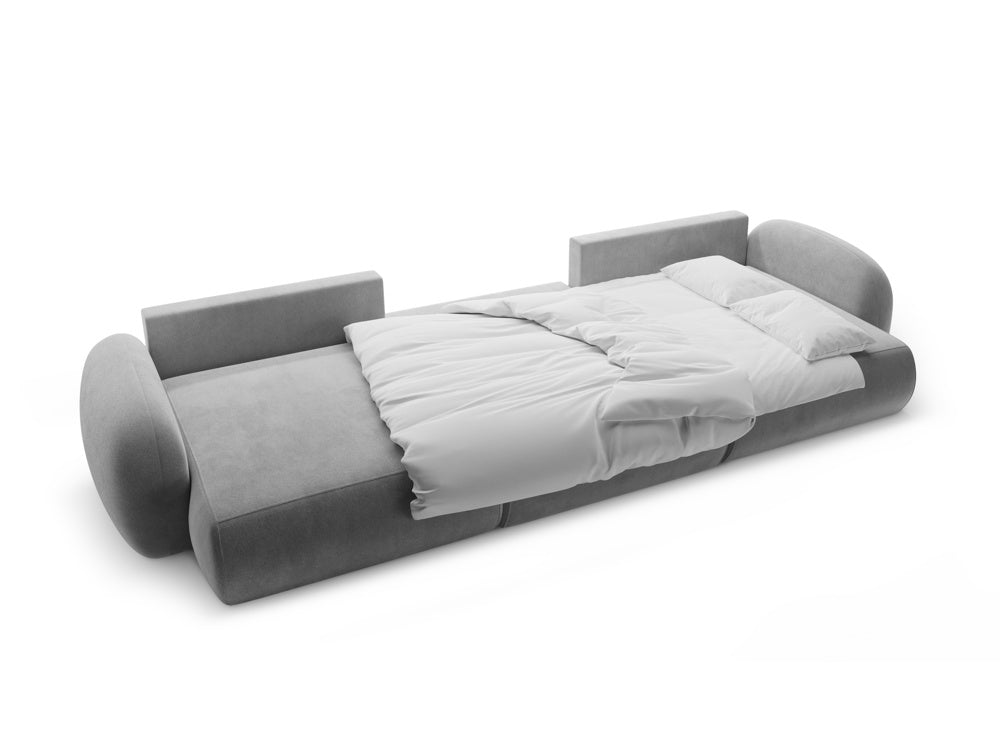 Sofa panoramisch aus Samt mit Schlaf-Funktion für 5 Personen TONALE dunkelgrau