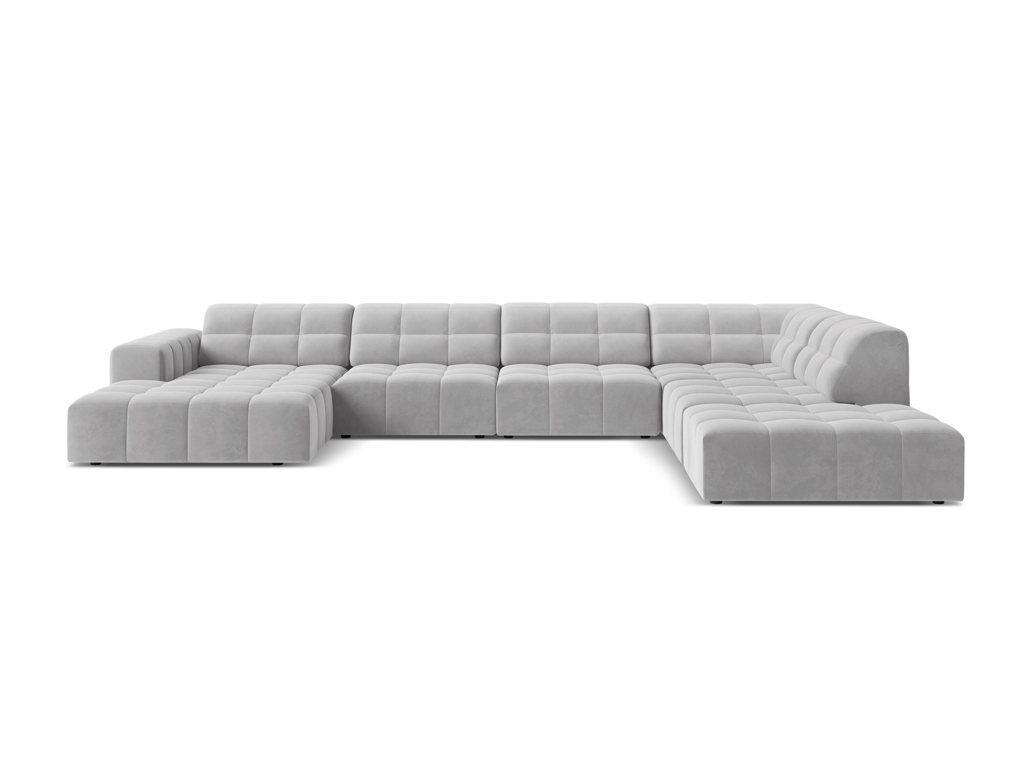 Form -shaped Eck Velvet Right -side -seitens hellgraues Chicago