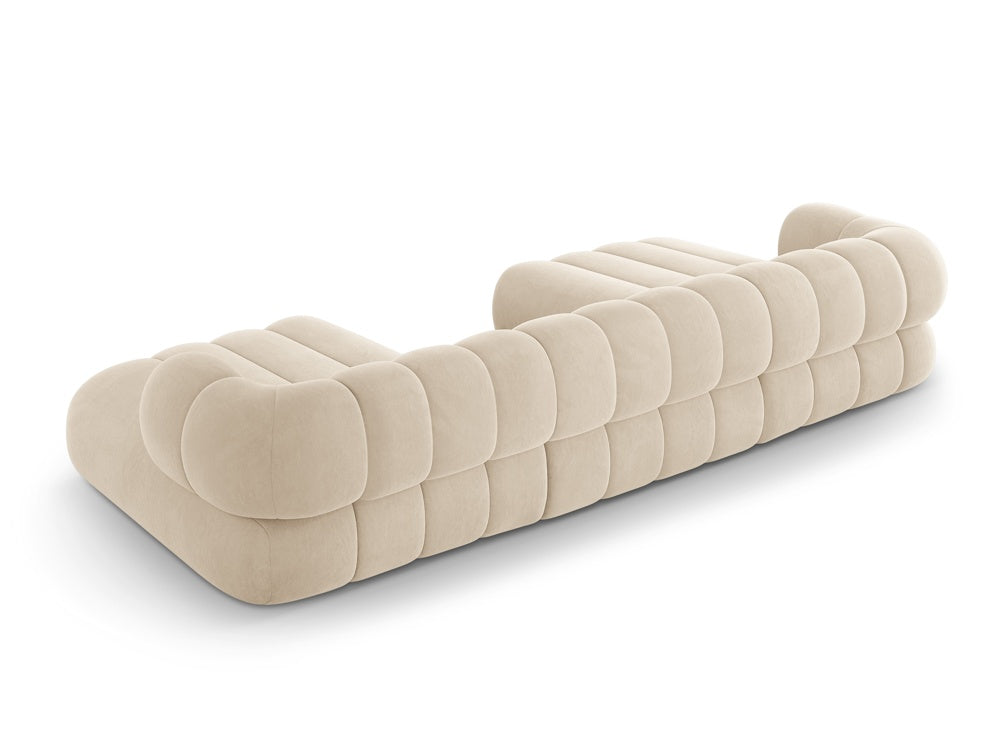 Sofa panoramisch samtig 6-sitzig KOGE beige