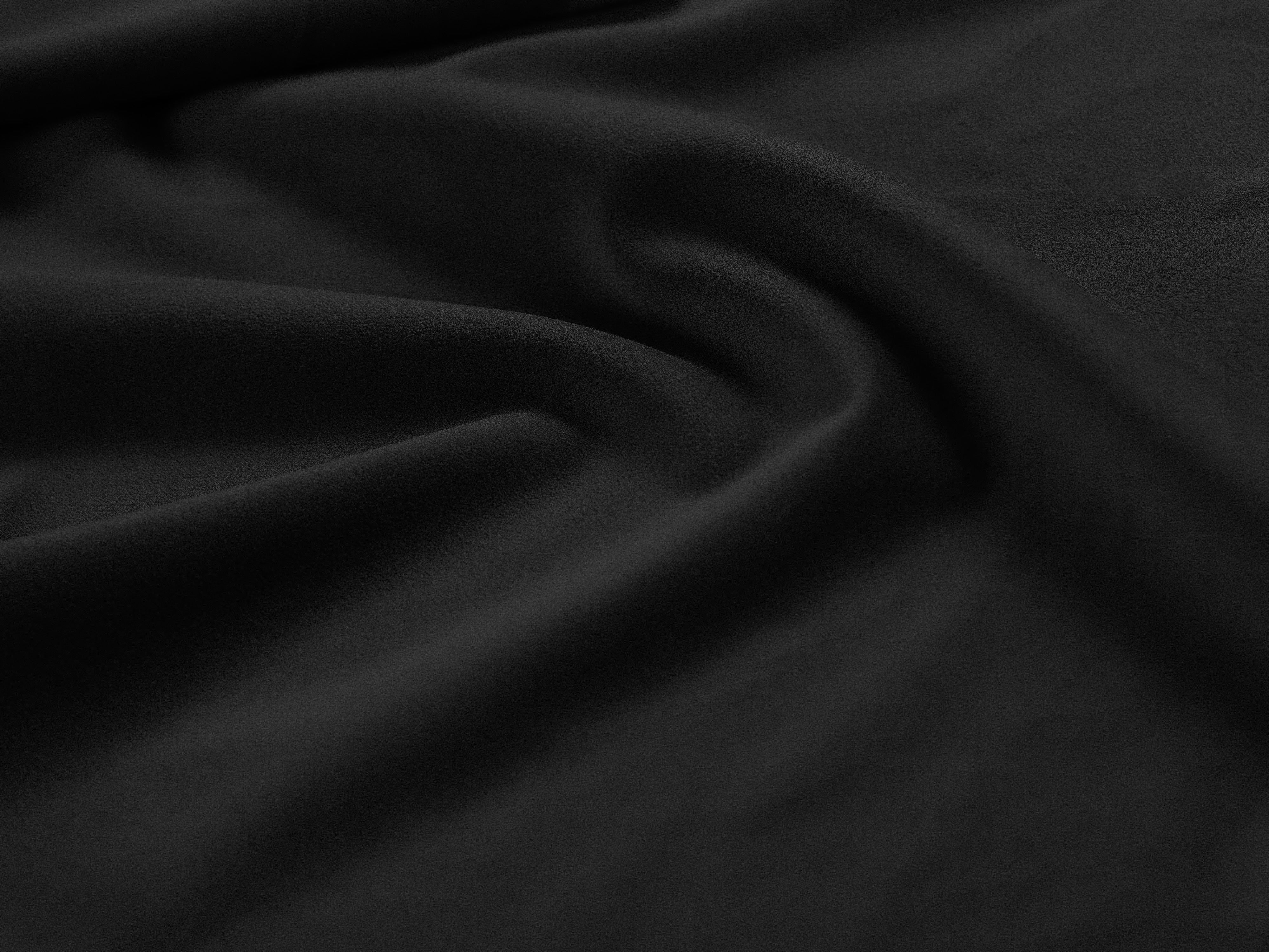 Sofa panoramisch samtig für 6 Personen VIENNA schwarz mit goldenem Fuß