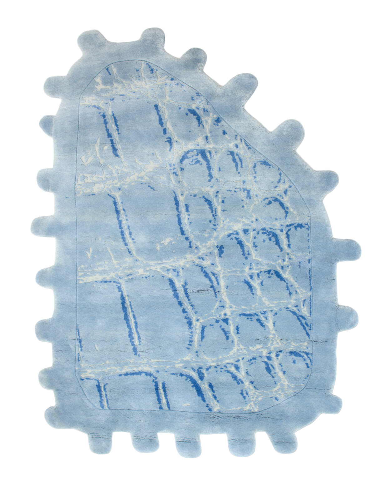 Asymmetrical Decorative Rug CROCODIL Blue
