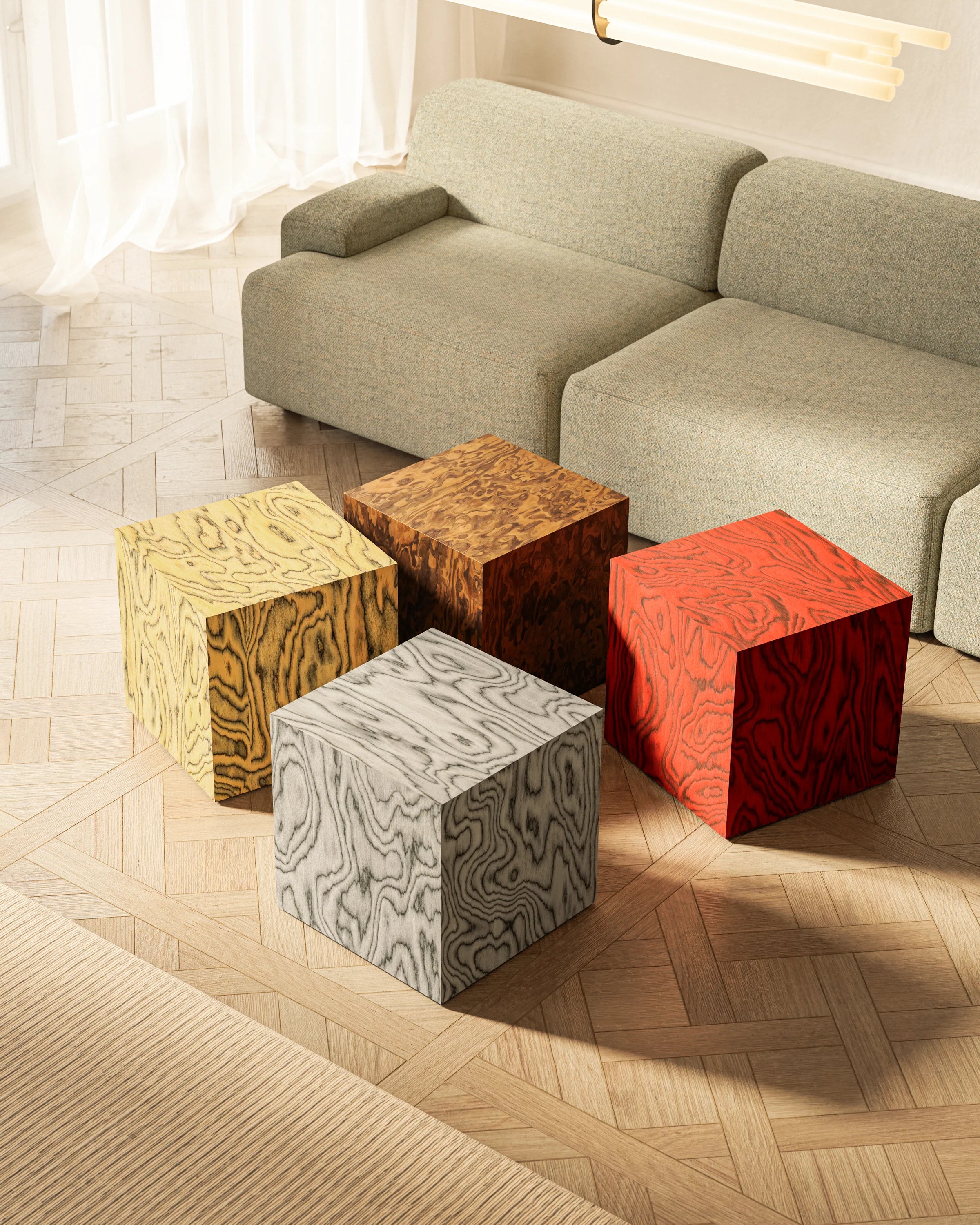 Beistelltisch CUBE California Burl