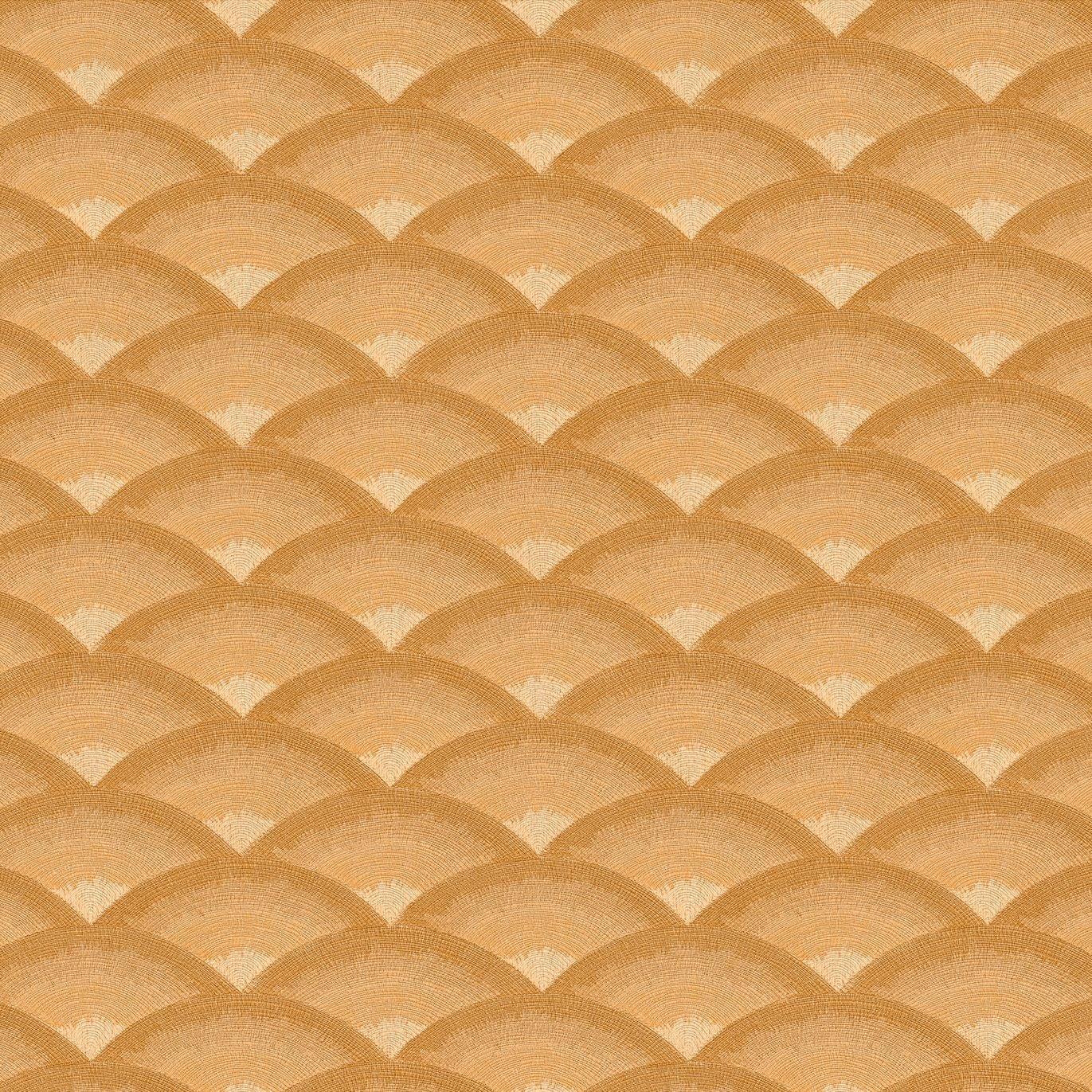 Strukturierte Tapete mit geometrischem Wellenmuster NAMI - AMBRE bernsteinorange