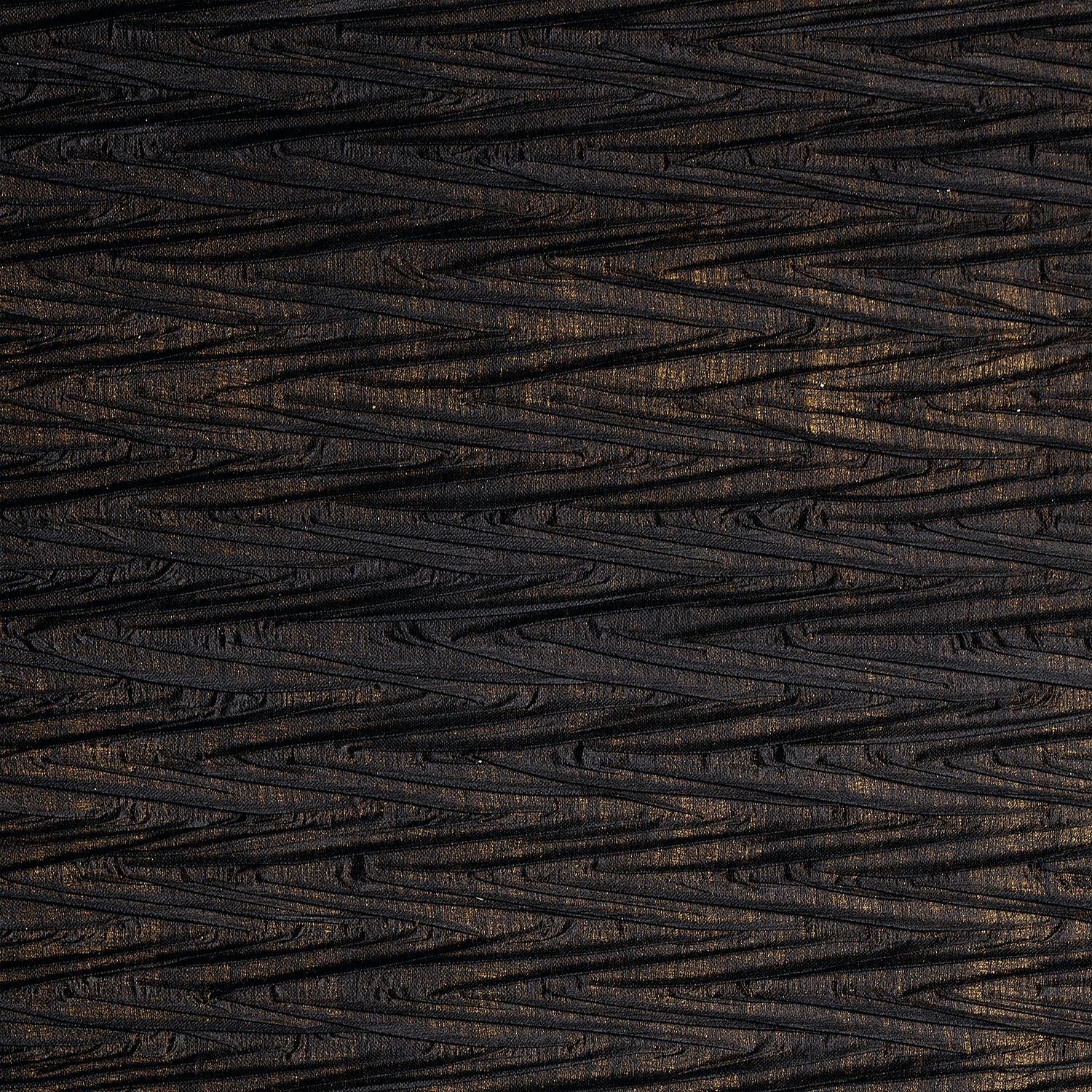 Strukturierte textile Tapete mit metallischem geometrischem Muster THÉIA schwarz mit Gold