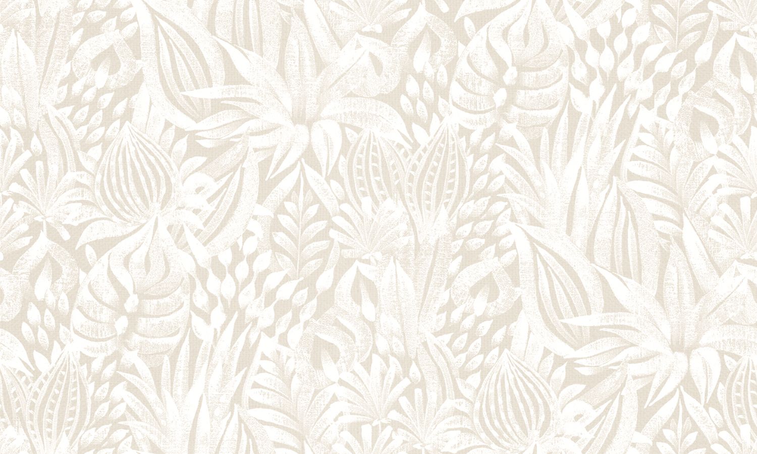 Textiltapete mit floralem Muster aus Blumen und Blättern FOLIAGE - BLANC cremefarben