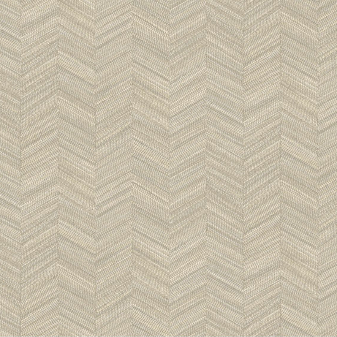 Geometrische Struktur-Tapete, die Holz mit Fischgrätmuster imitiert, OCOTEA - PERLE perlmuttbeige