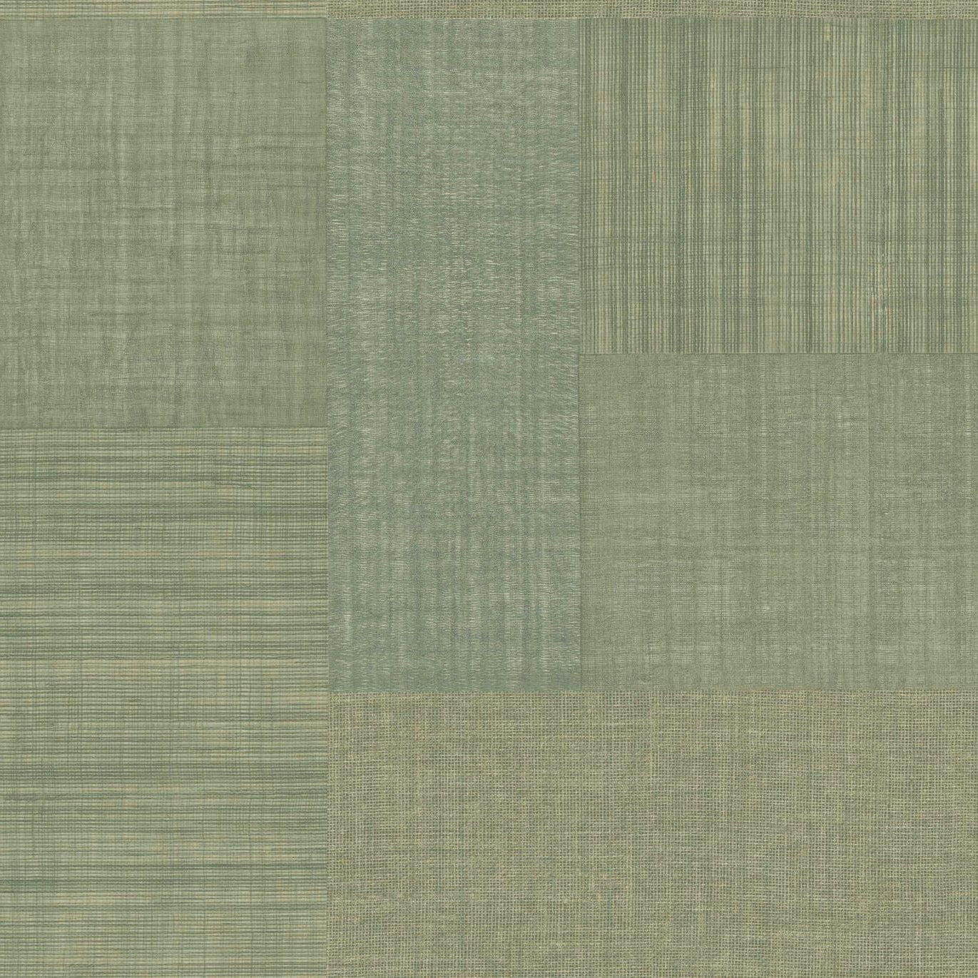 Geometric Structural Wallpaper Patchwork Imitating Fabric MESTIZO - CACTUS Cactus Green