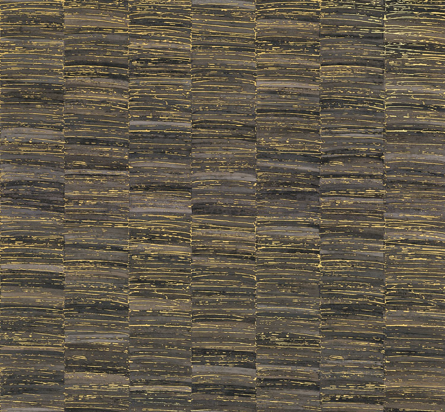 Metallic Structural Wallpaper in Stripes LIRIO - ANTHRACITE/DORÉ anthracite with gold