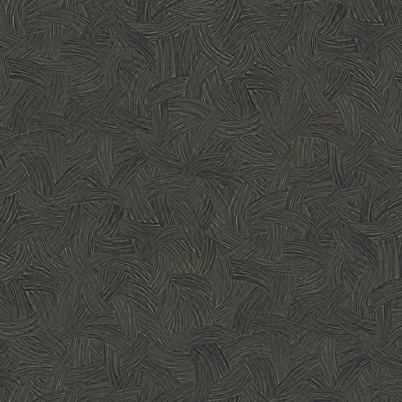 Metallic Structural Wallpaper with Abstract Pattern BERENICE - MARINE/DORÉ Dark Brown with Gold
