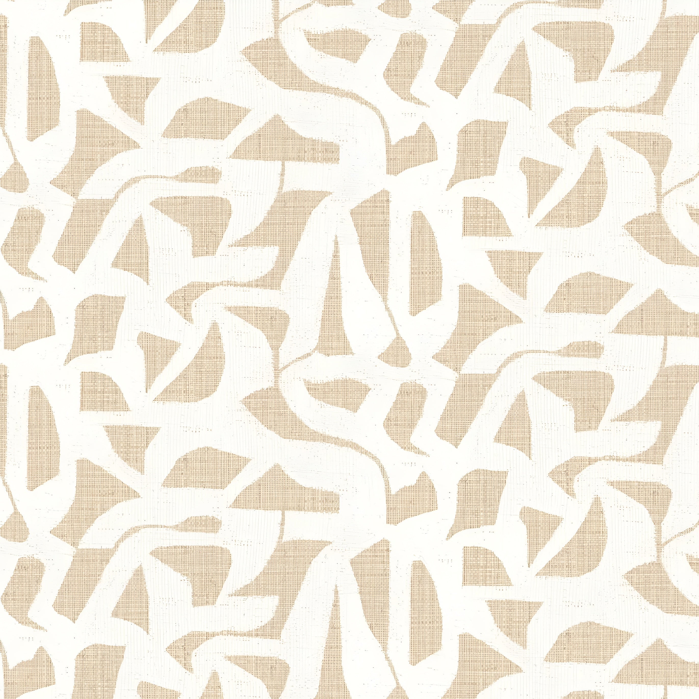 Strukturierte Tapete, die Stoff mit abstraktem Muster imitiert - CANA - SABLE beige