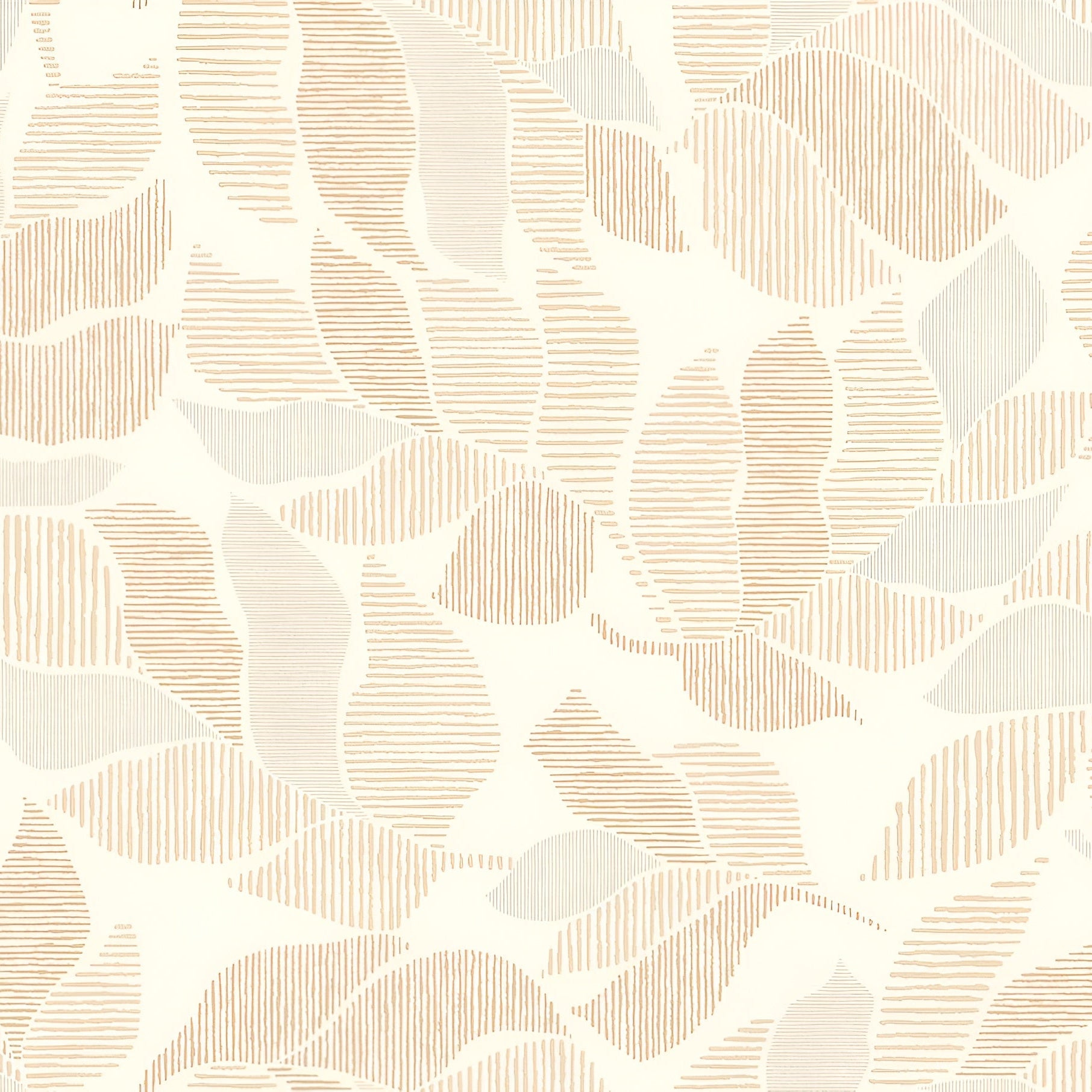 Palm leaf patterned wallpaper with metallic effect LONTARA - WHITE/BEIGE