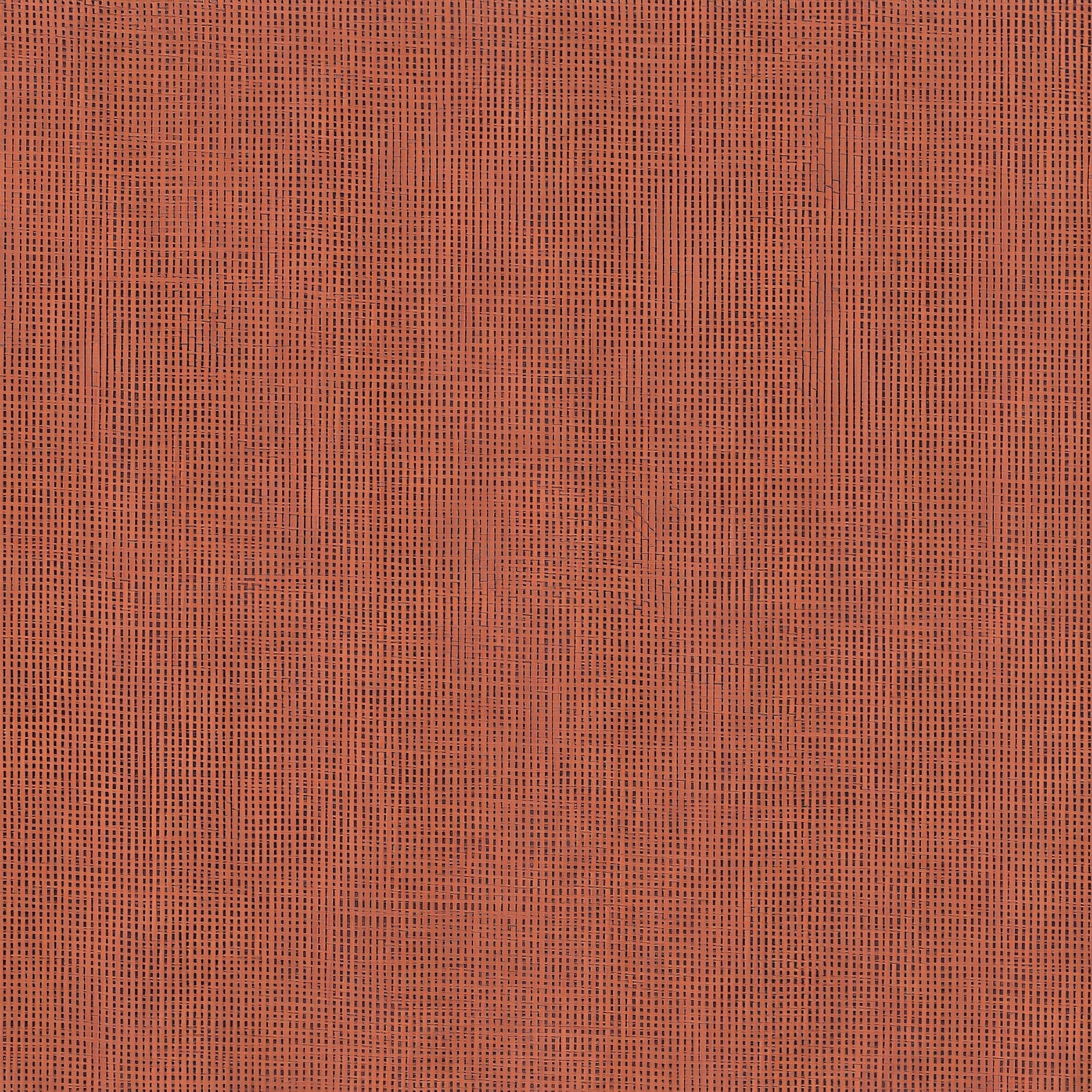 Structural wallpaper imitating raffia VANNORA - ORANGE BRÛLÉ copper orange