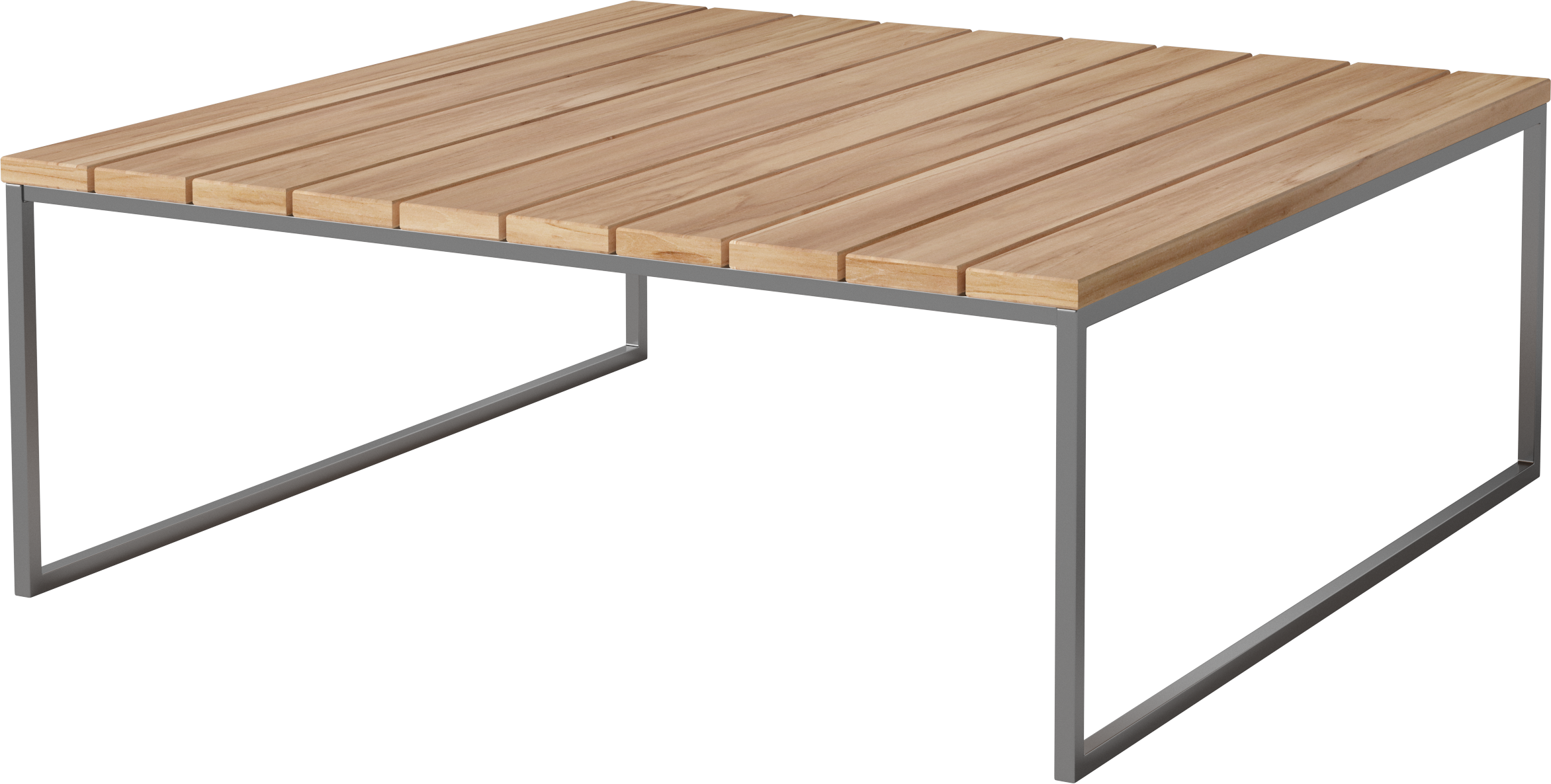 The external coffee table Como wooden top with a steel base