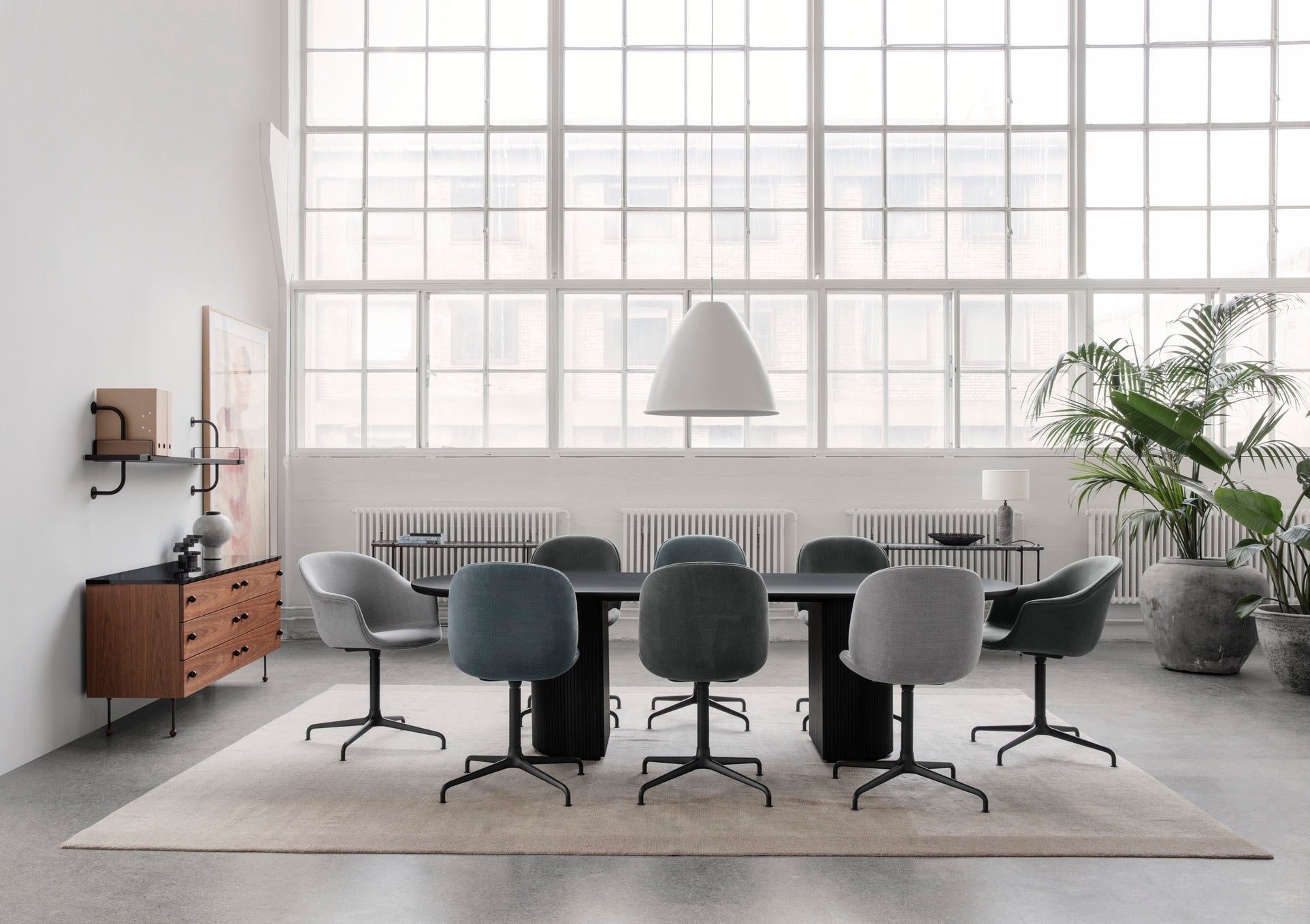 Pendelleuchte BESTLITE BL9 Chrom mit schwarzem Schirm