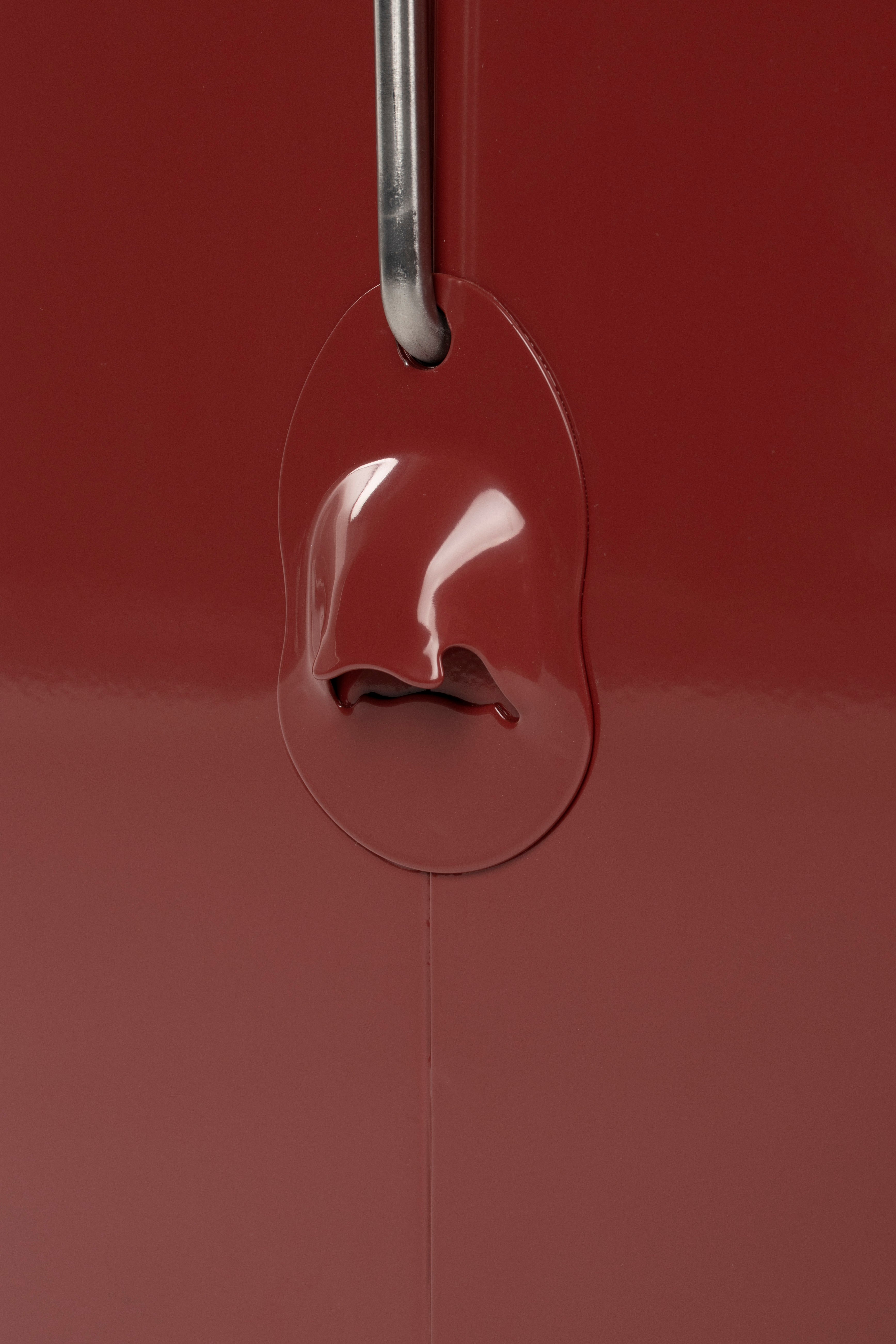 Tragbarer Kühlschrank BE WINE burgunderrot mit Orange und Grau