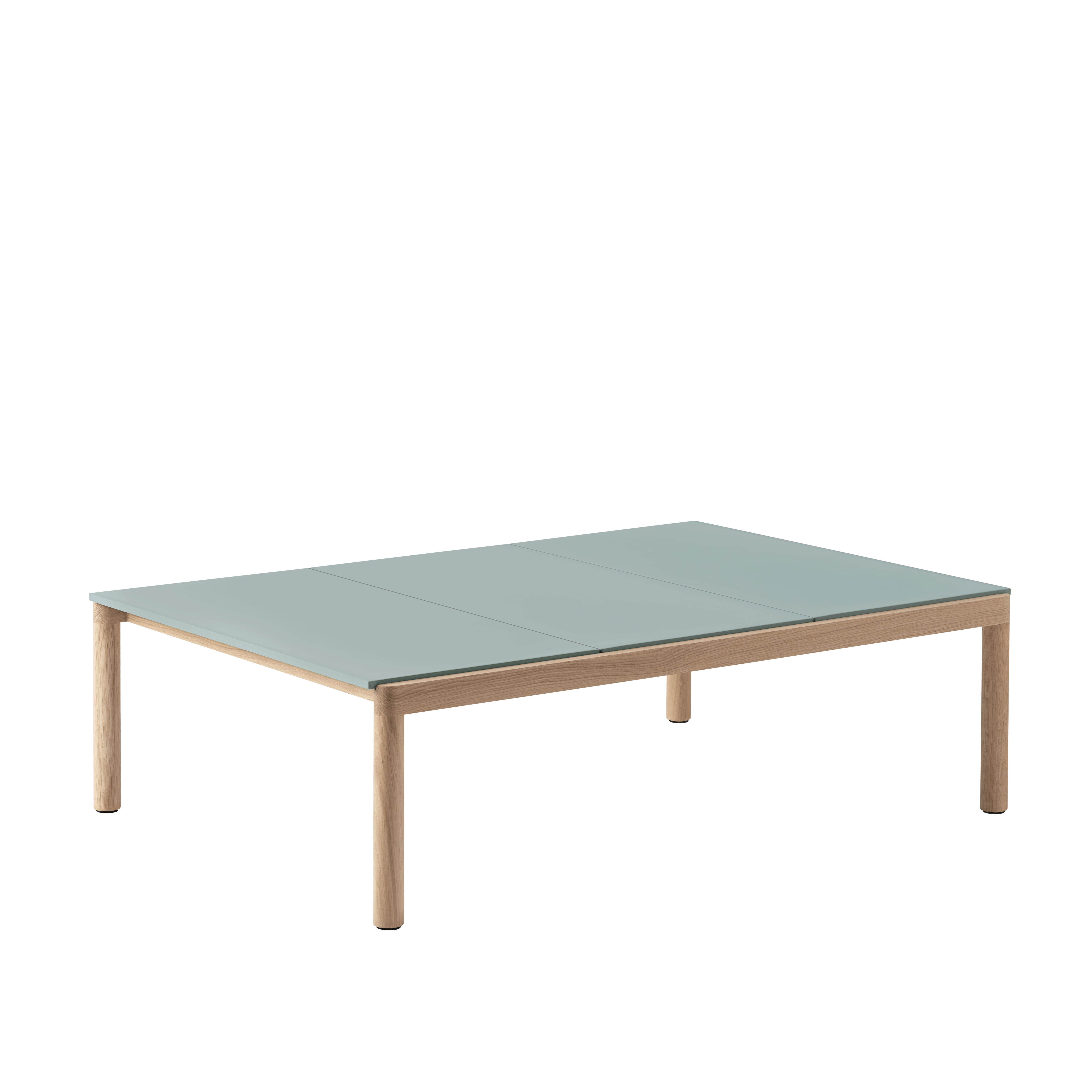 Couchtisch COUPLE blau mit Eichenbasis