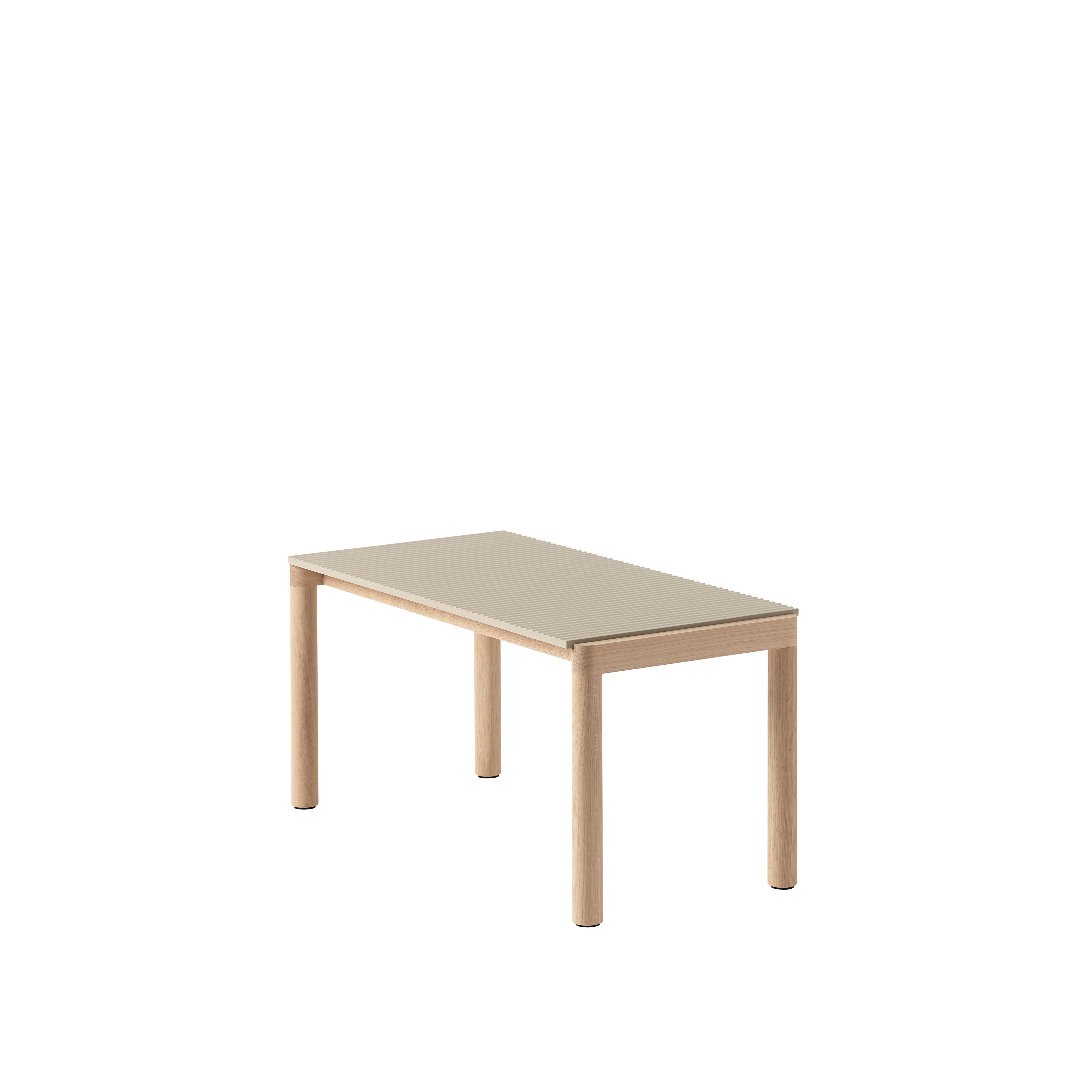 Couchtisch COUPLE sandfarben mit Eichenbasis