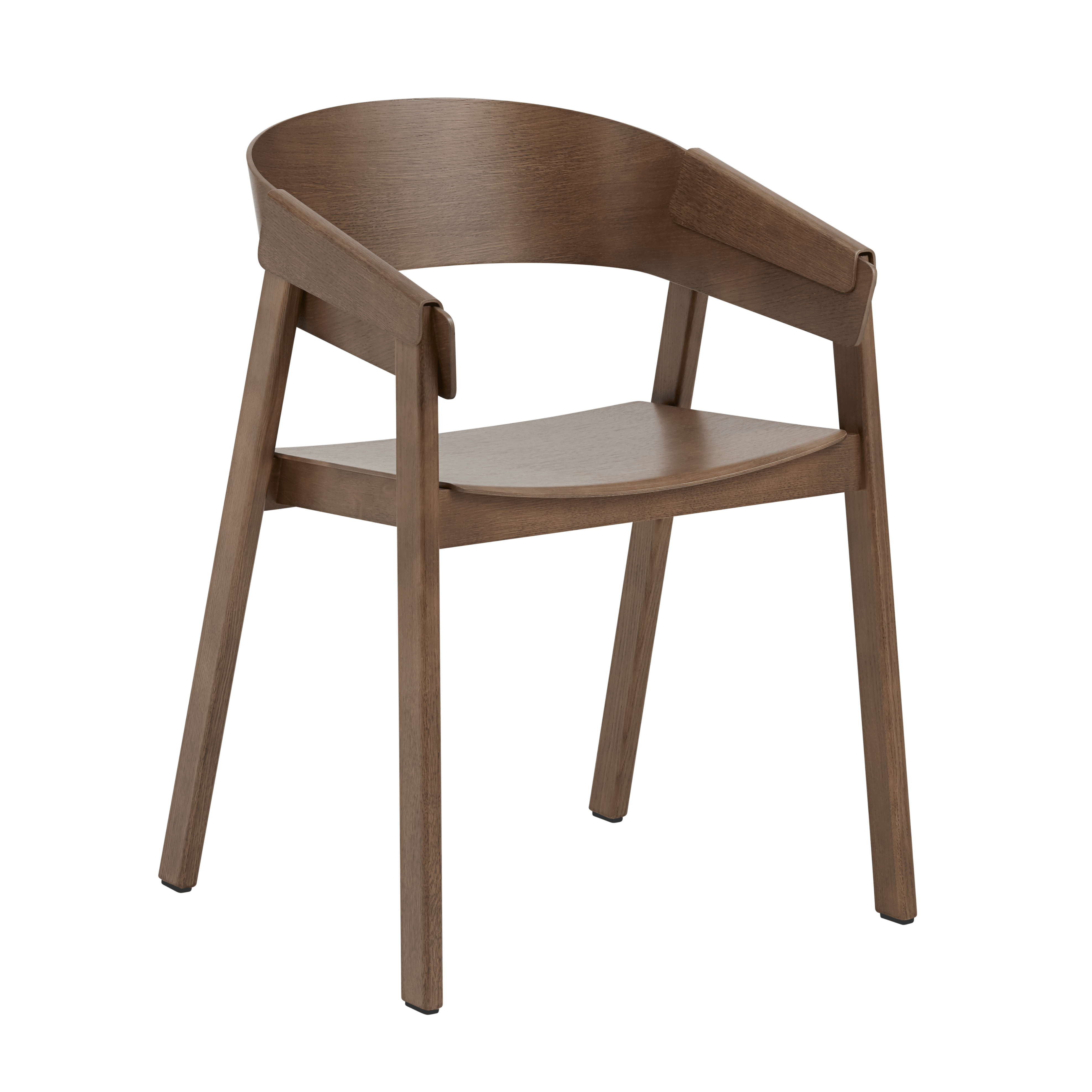 COVER Armchair with Armrests Dark Oak Veneer