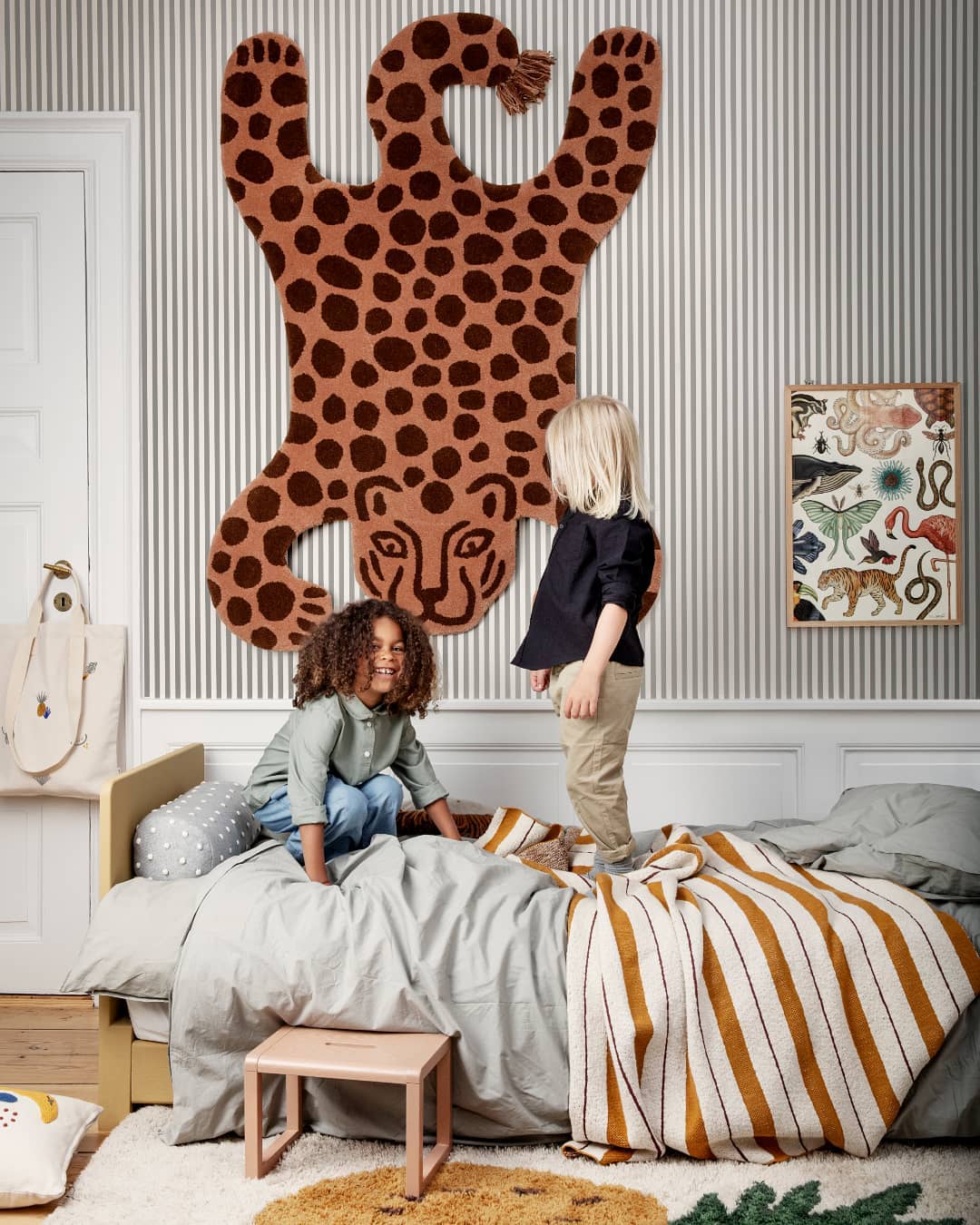 Dekorativer Teppich SAFARI LEOPARD braun