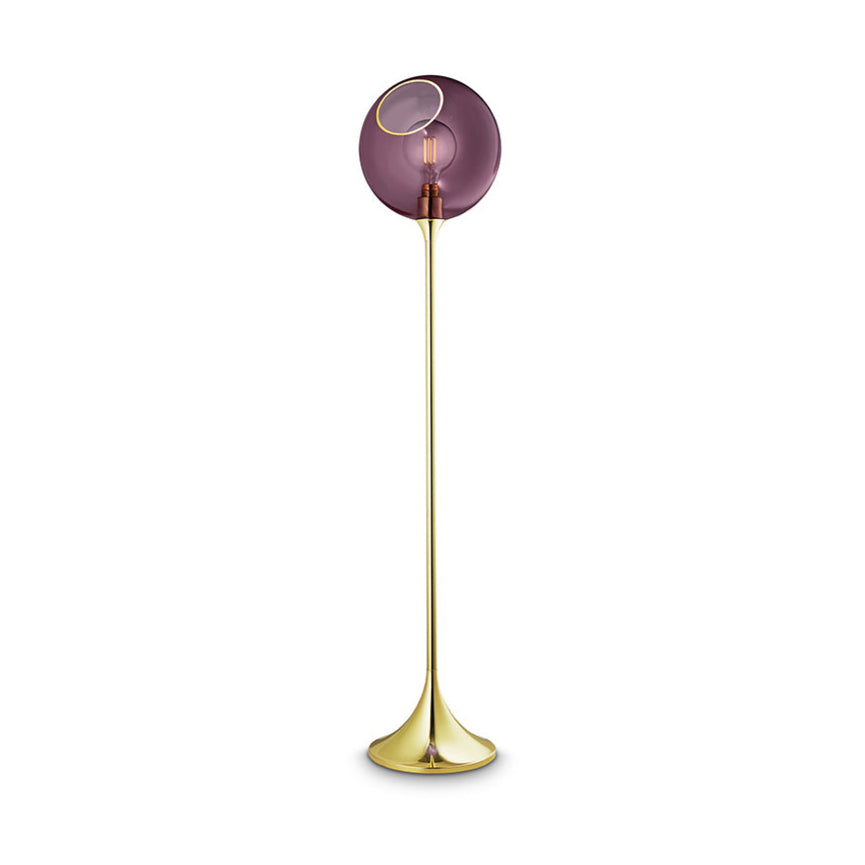 Stehlampe BALLROOM pflaume mit goldenem Fuß