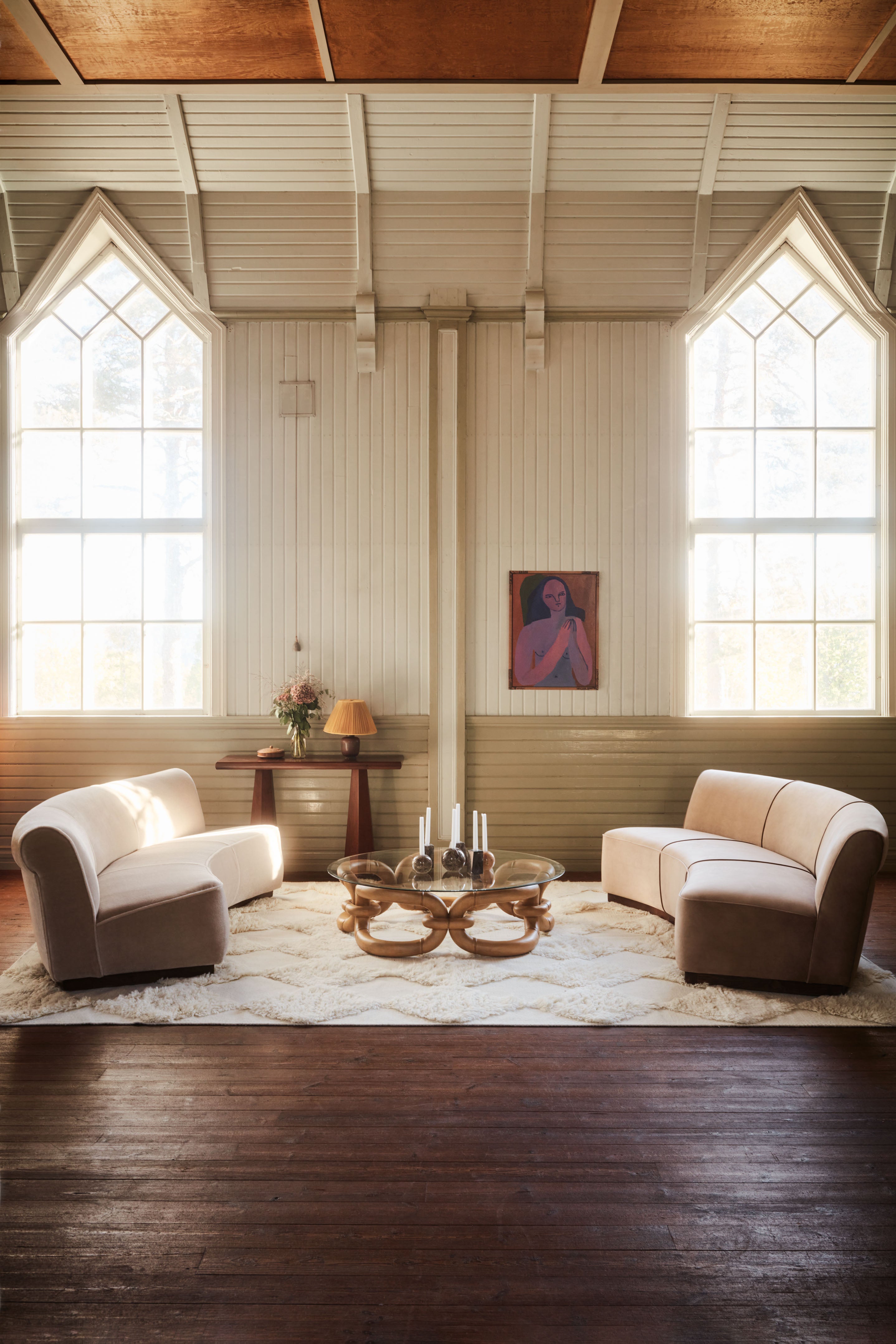 PARIS Sofa beige velvet