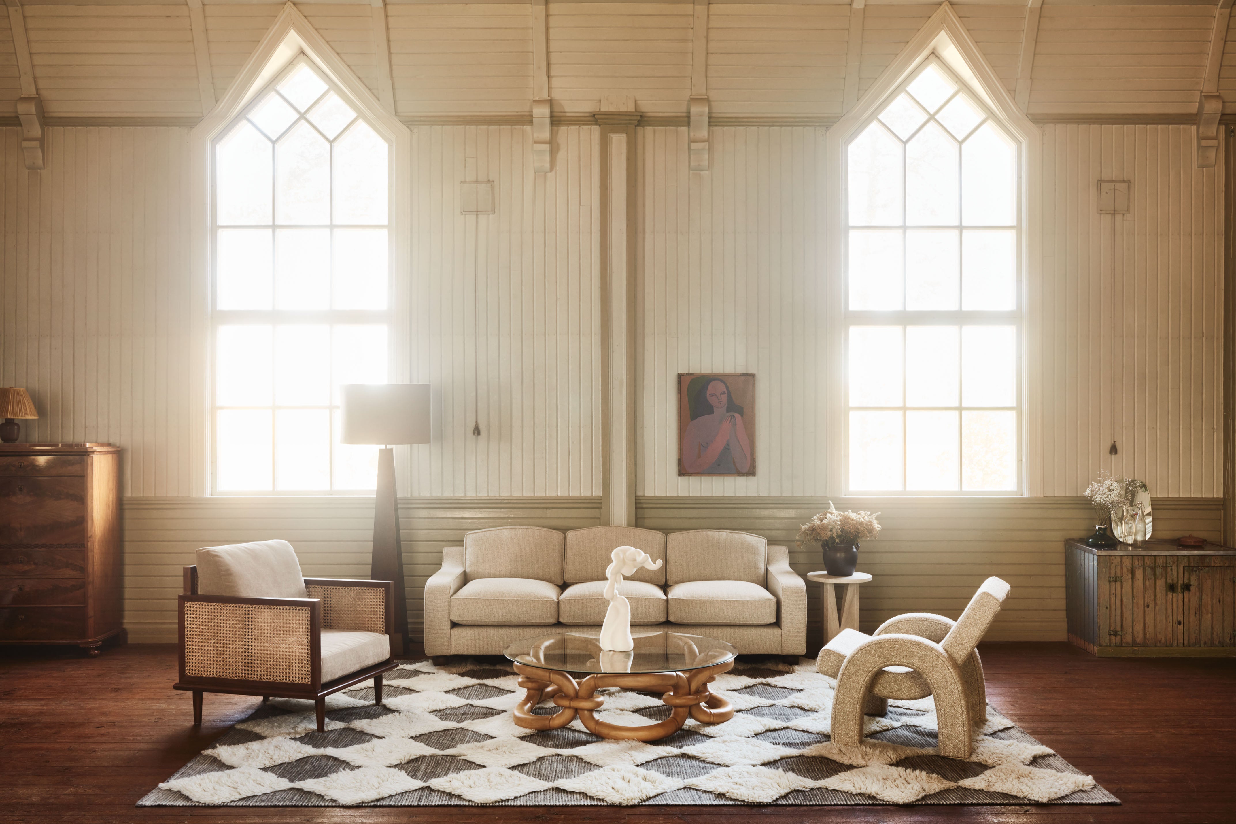 CHESS RYA gray rug with cream