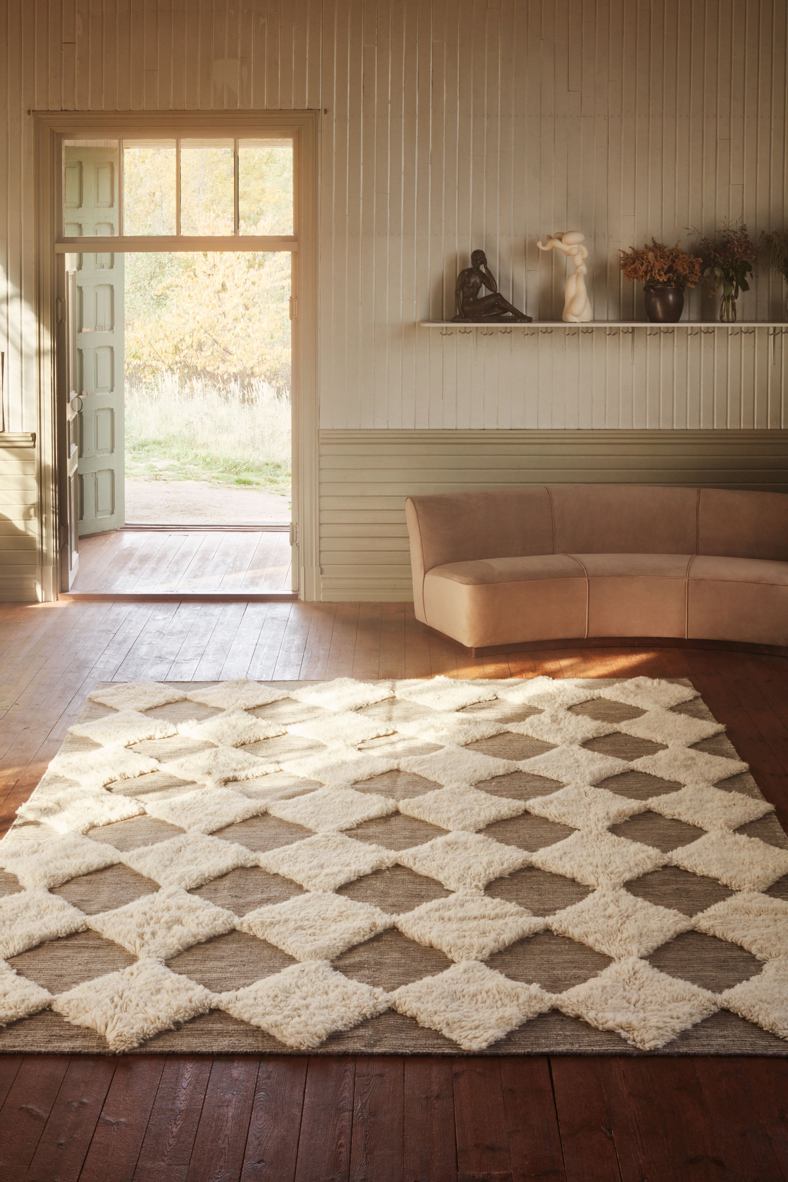 CHESS RYA gray rug with cream