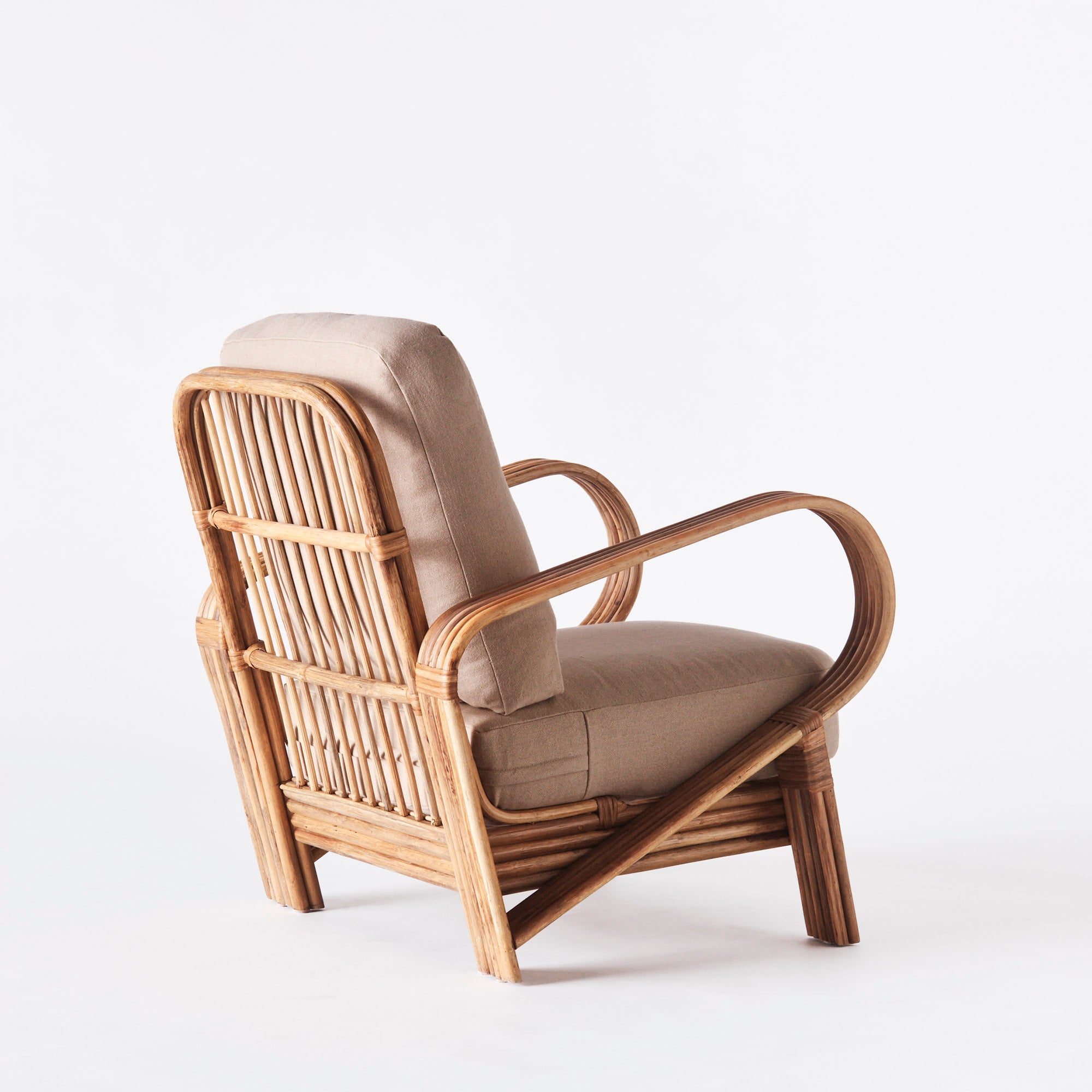 Beige BAMBOO armchair with stained bamboo
