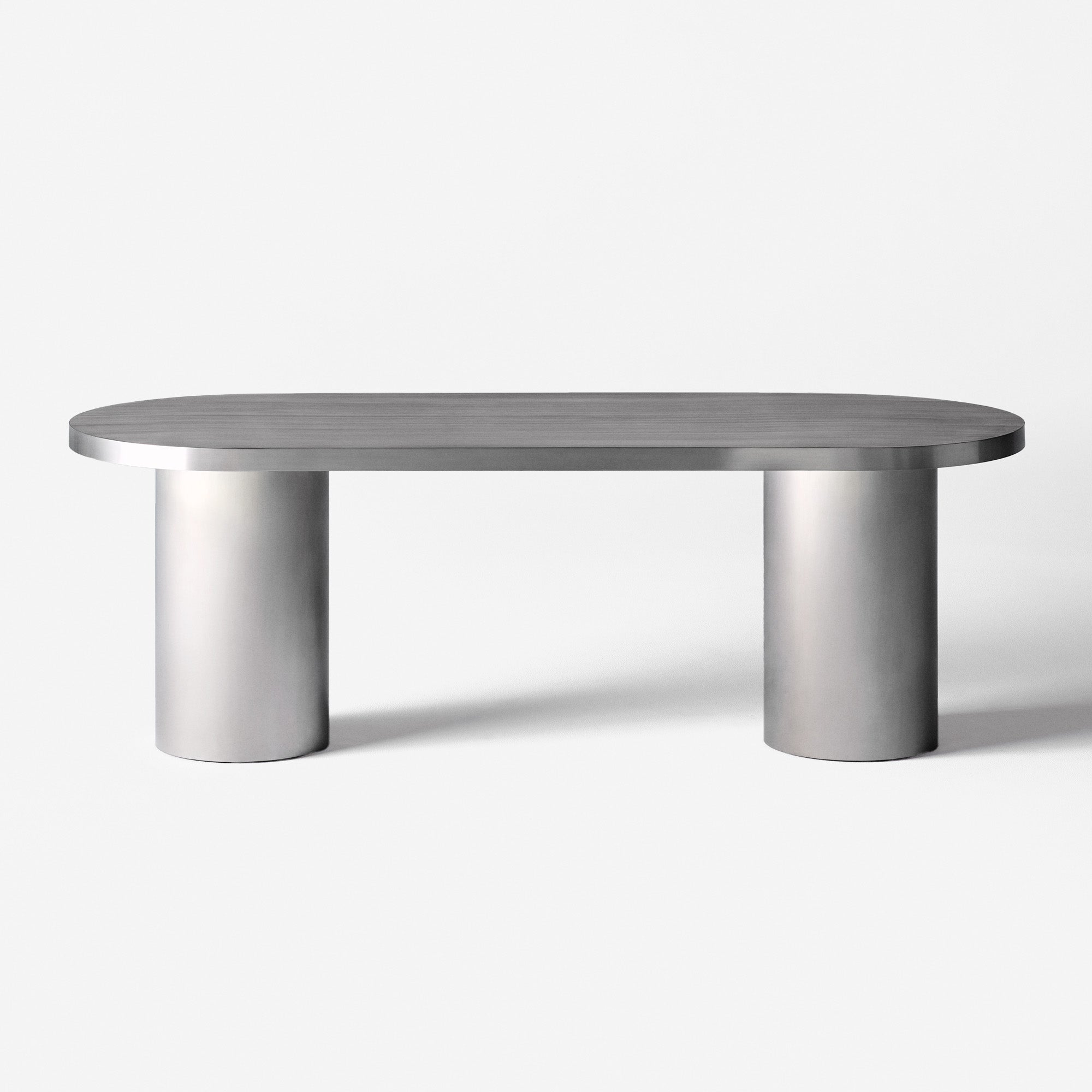 Ovaler Tisch CUFFLINK poliertes Stahl