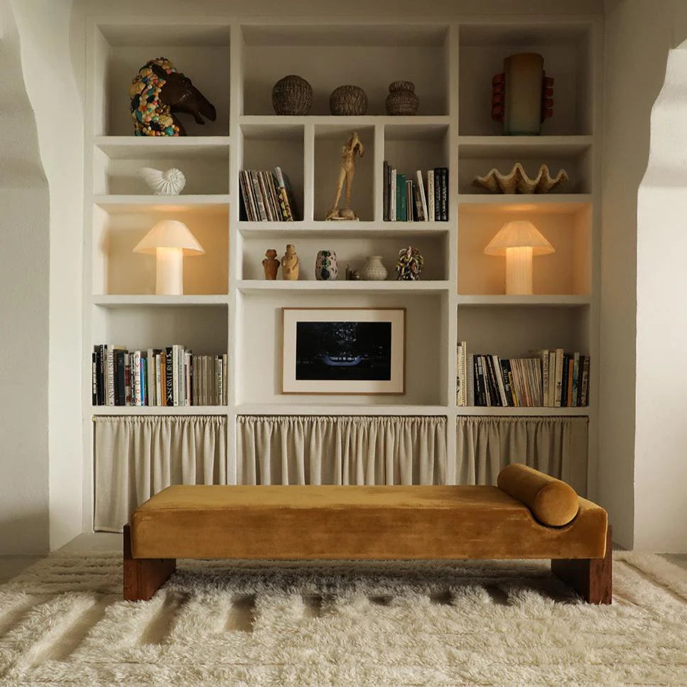 SHAGGY LABYRINTH white rug with long pile