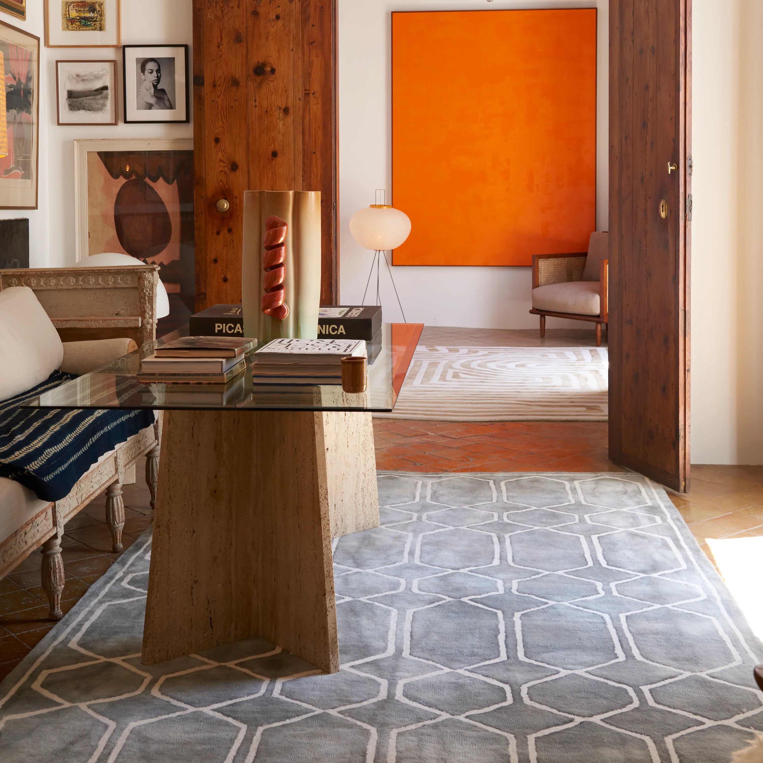 Teppich TIE DYE meeresblau