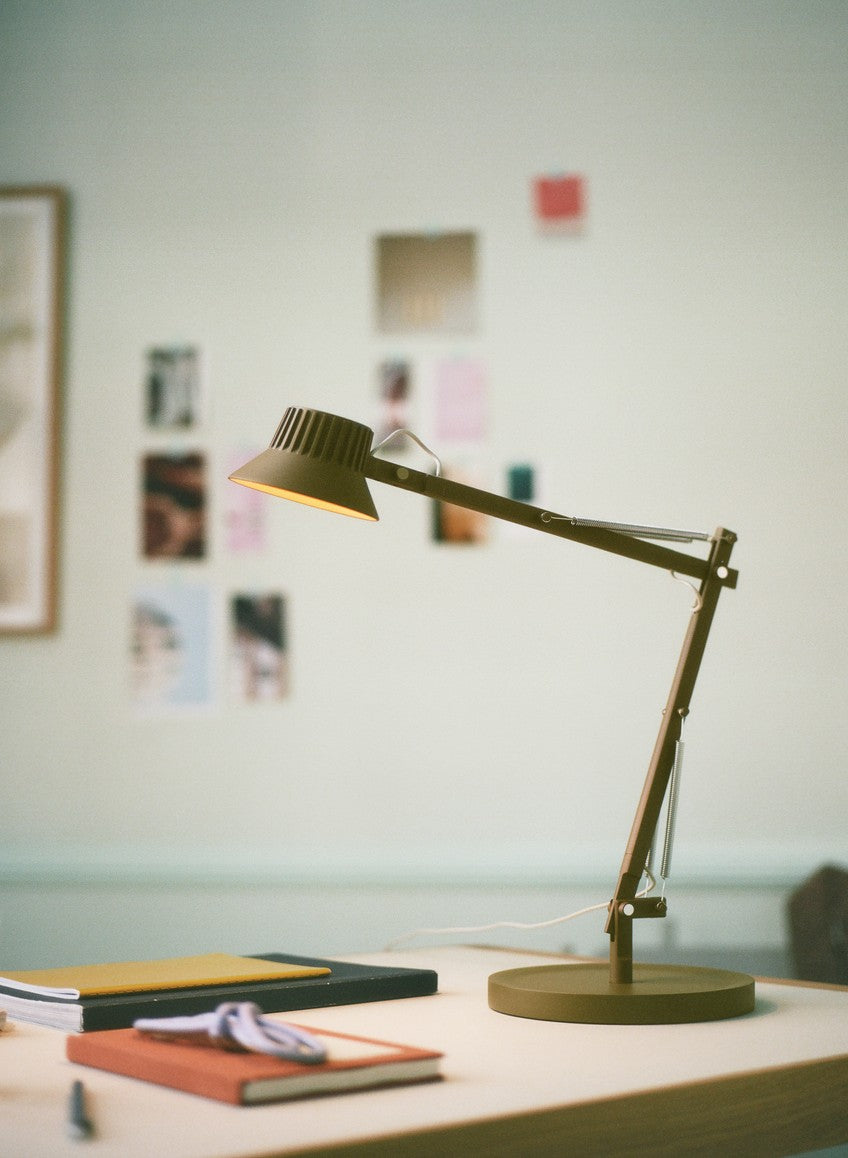 Schreibtischlampe DEDICATE verstellbar braun-grün