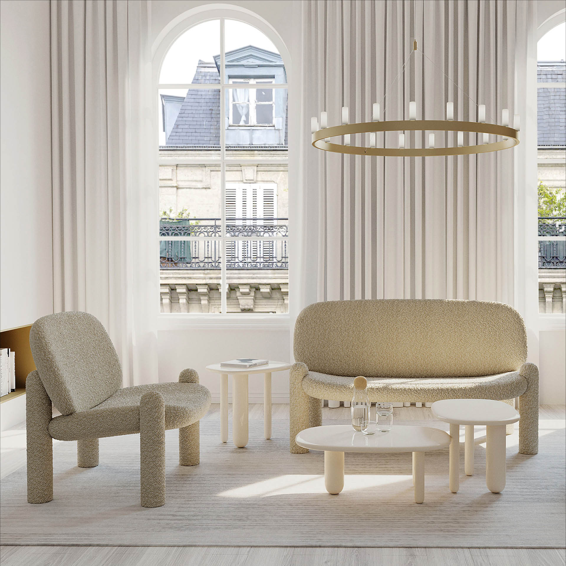 Cream tottori coffee table