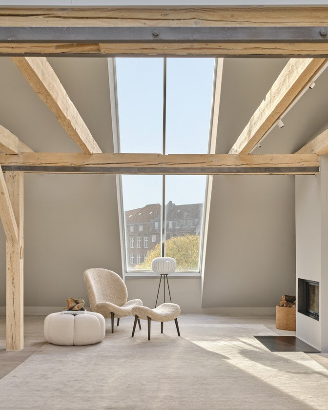 Sessel LODGE braun Schaf mit dunklem Eichenfuß