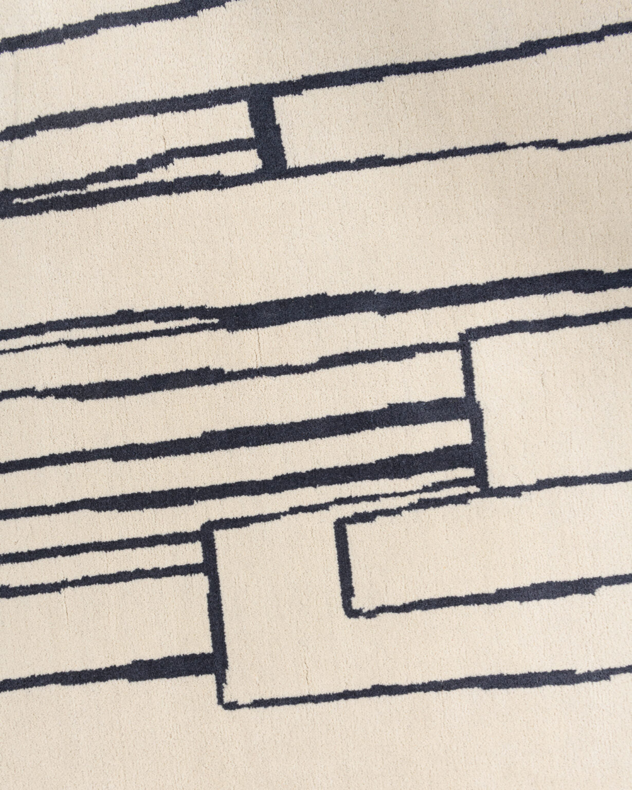 Asymmetrischer dekorativer Teppich CONTOUR grau-beige mit Schwarz