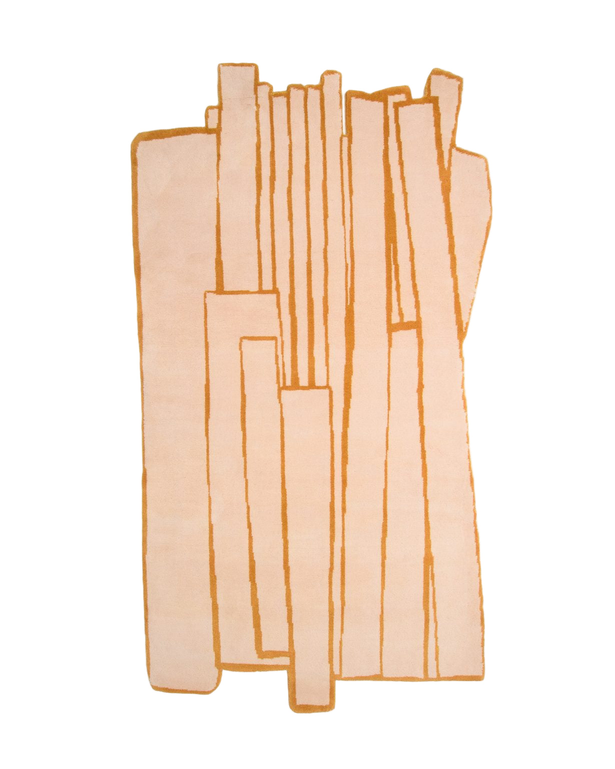 Asymmetrischer dekorativer Teppich CONTOUR lachsrosa