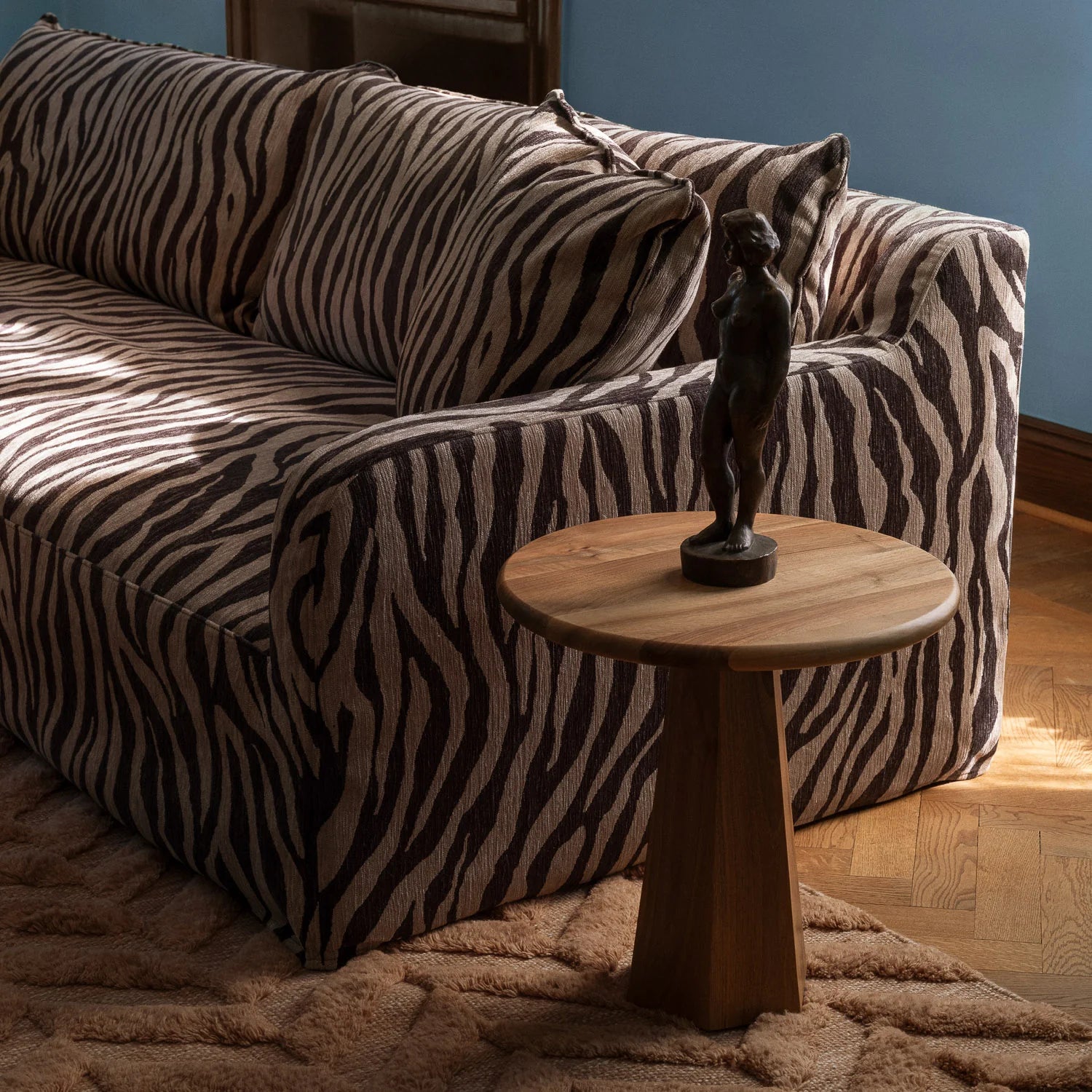 HEXAGON side table walnut wood