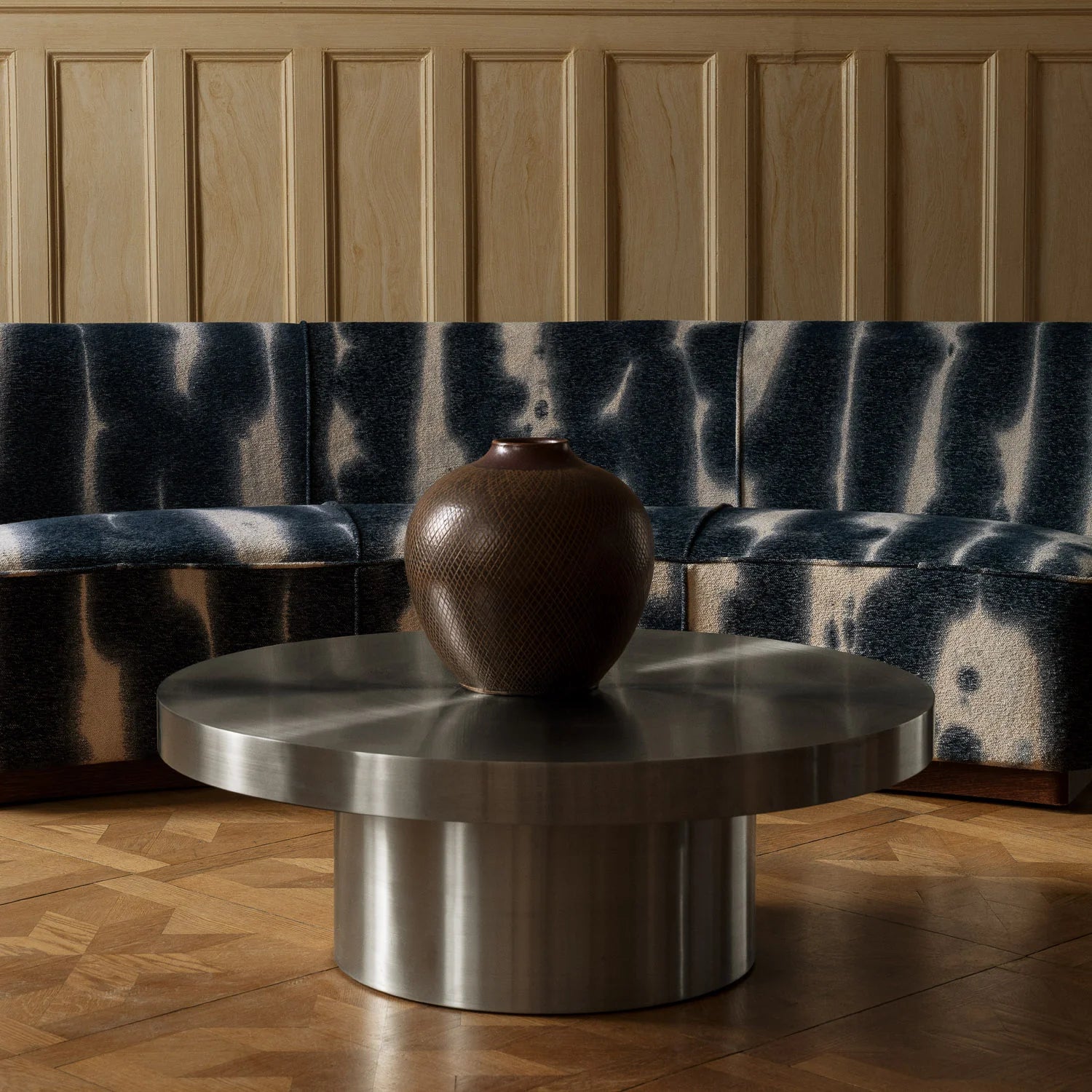 PARIS blue chenille sofa