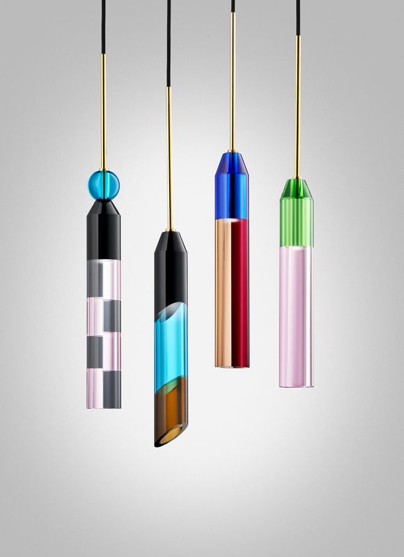 Pendant lamp CARNIVAL NO. 1 copper with cobalt