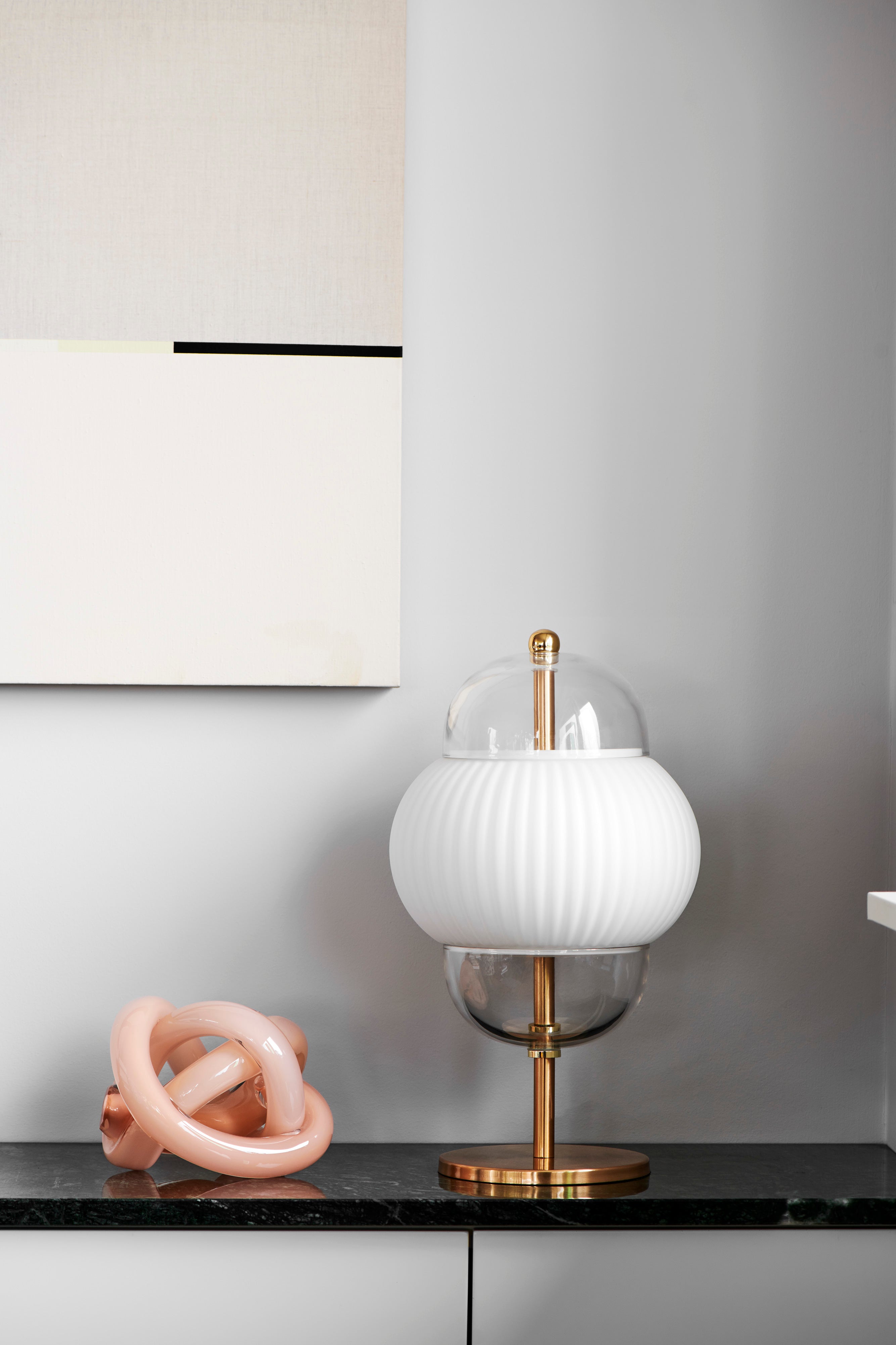 SHAHIN table lamp white with gold finish