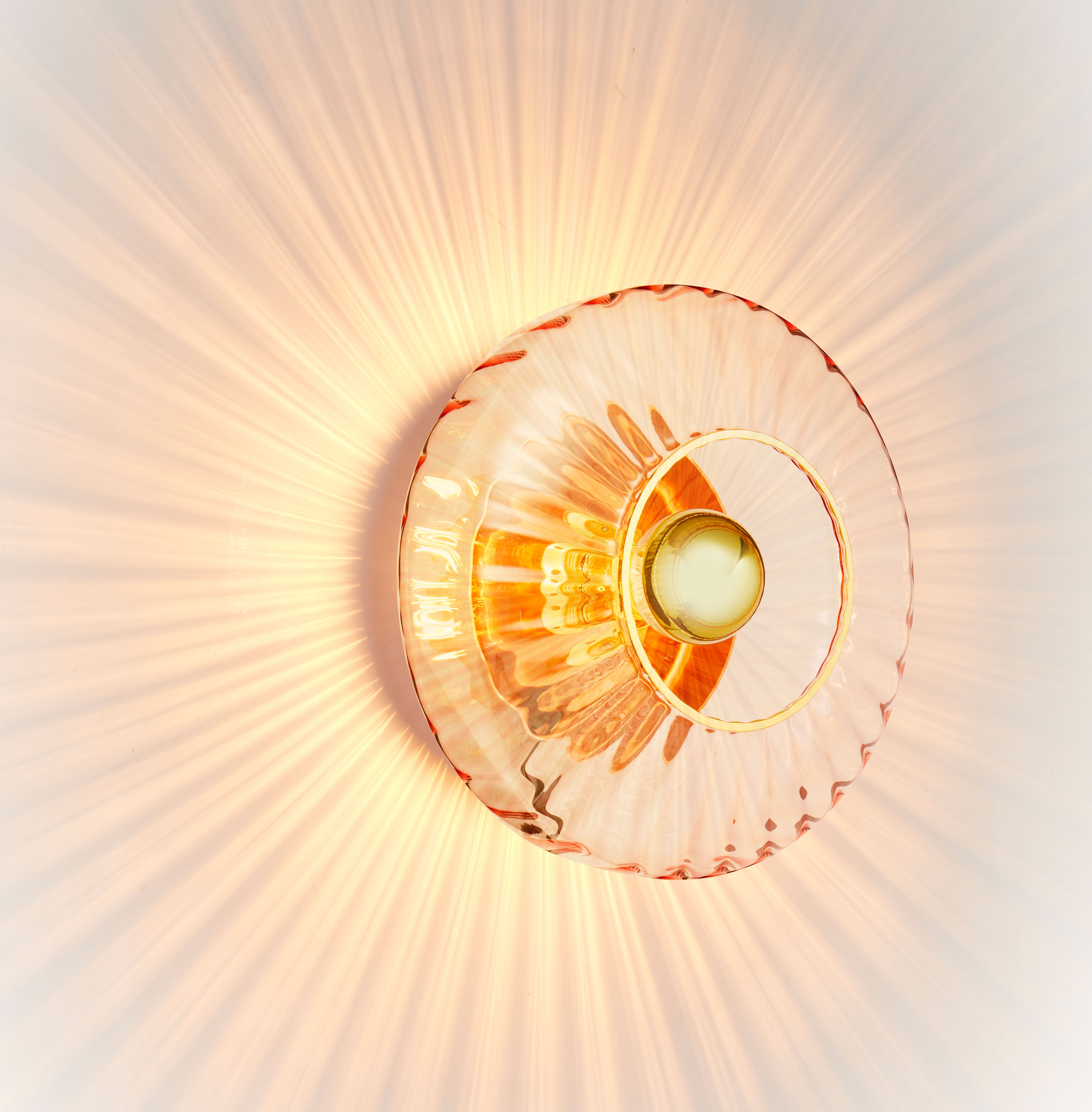 Wandleuchte NEW WAVE OPTIC rosa Glas