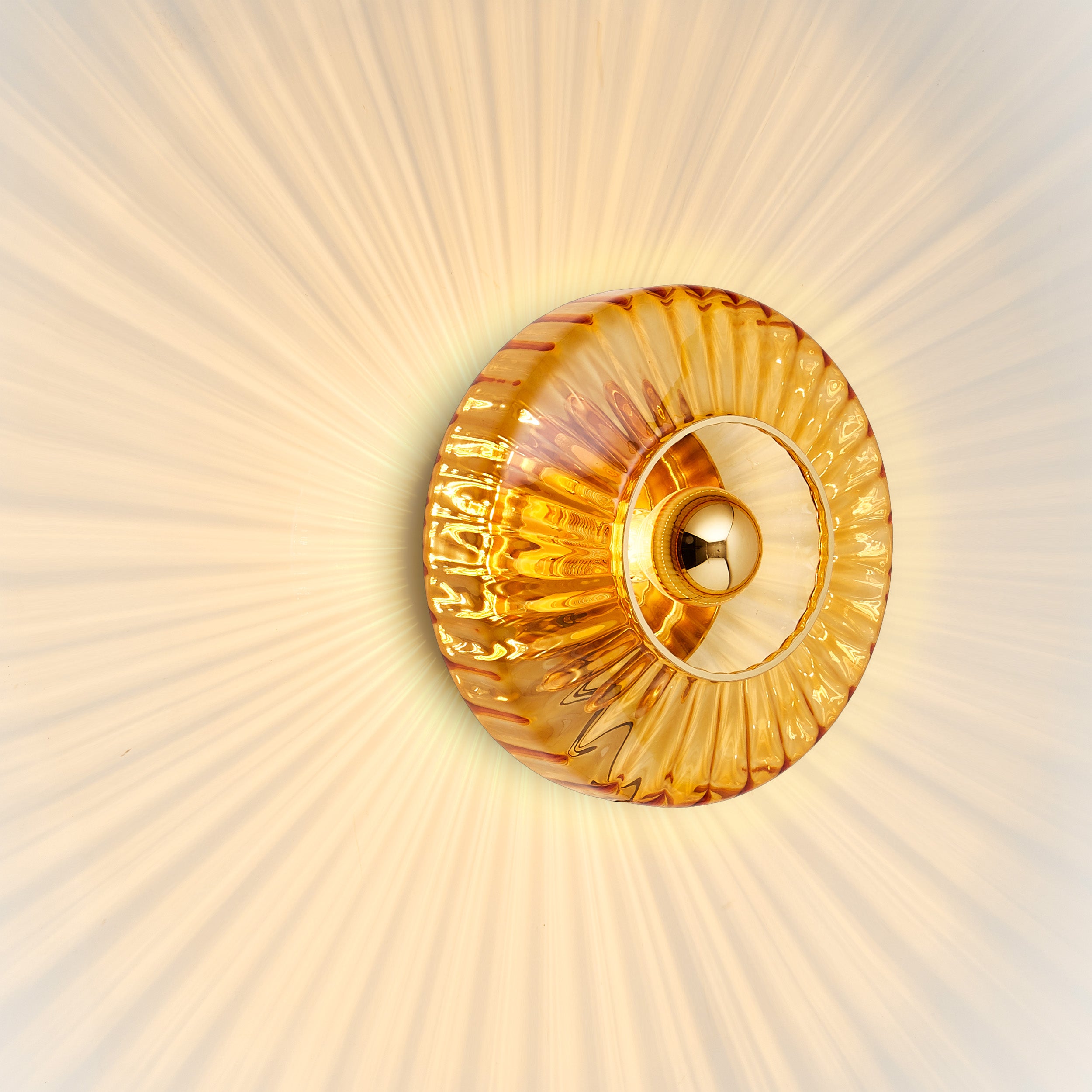 NEW WAVE OPTIC amber transparent wall lamp