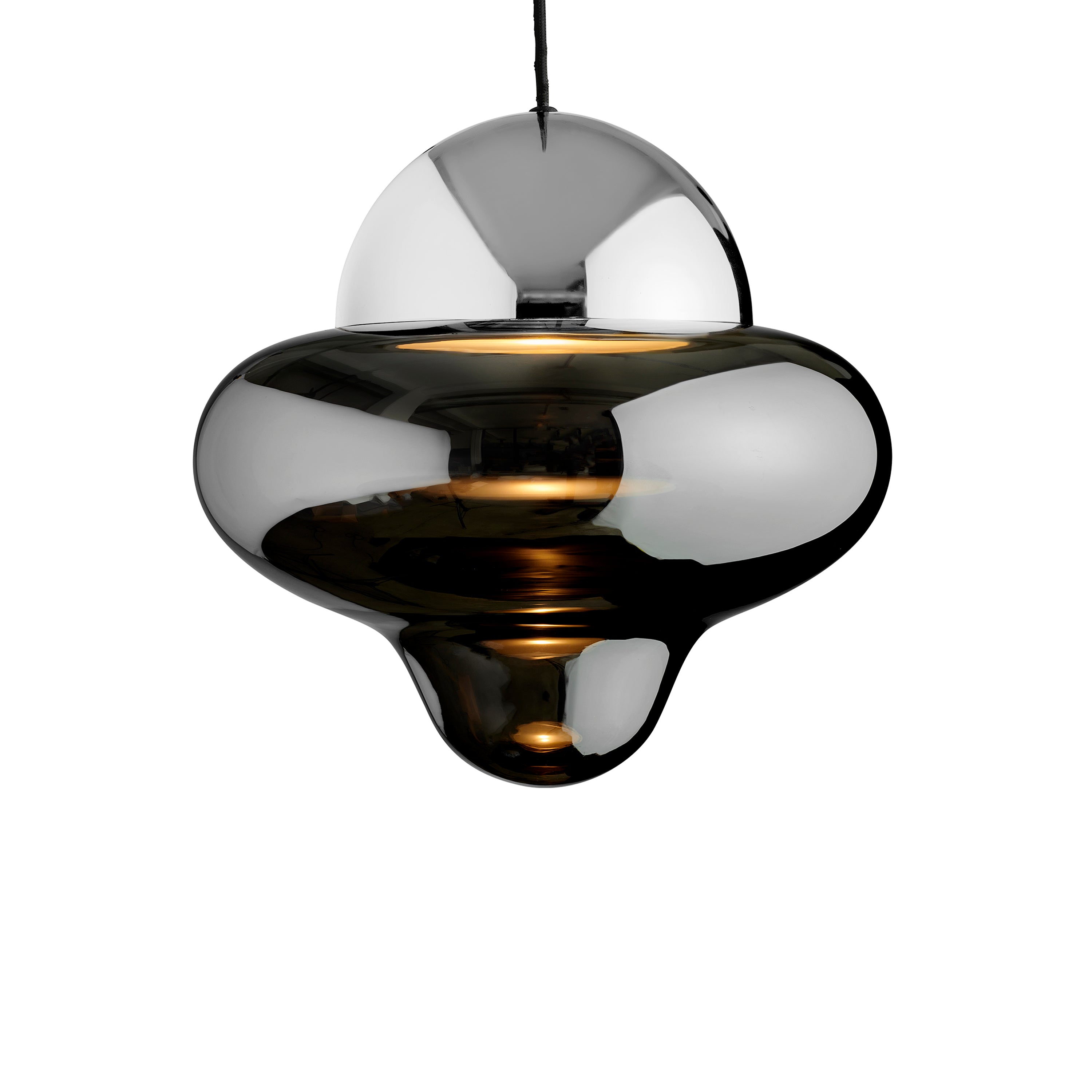 Pendelleuchte NUTTY rauchglas mit silbernem Finish