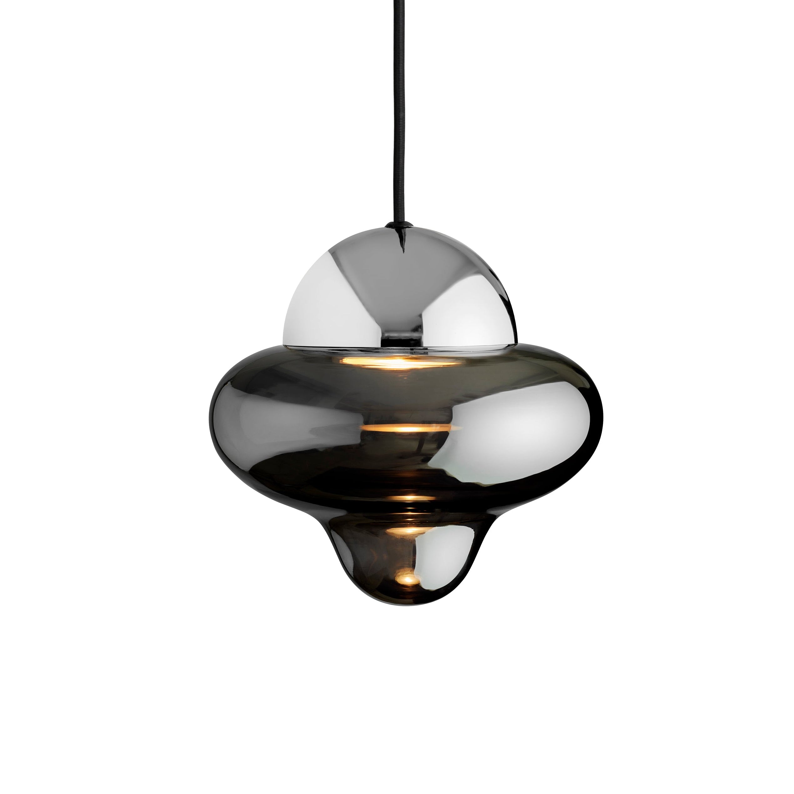 Pendelleuchte NUTTY rauchglas mit silbernem Finish